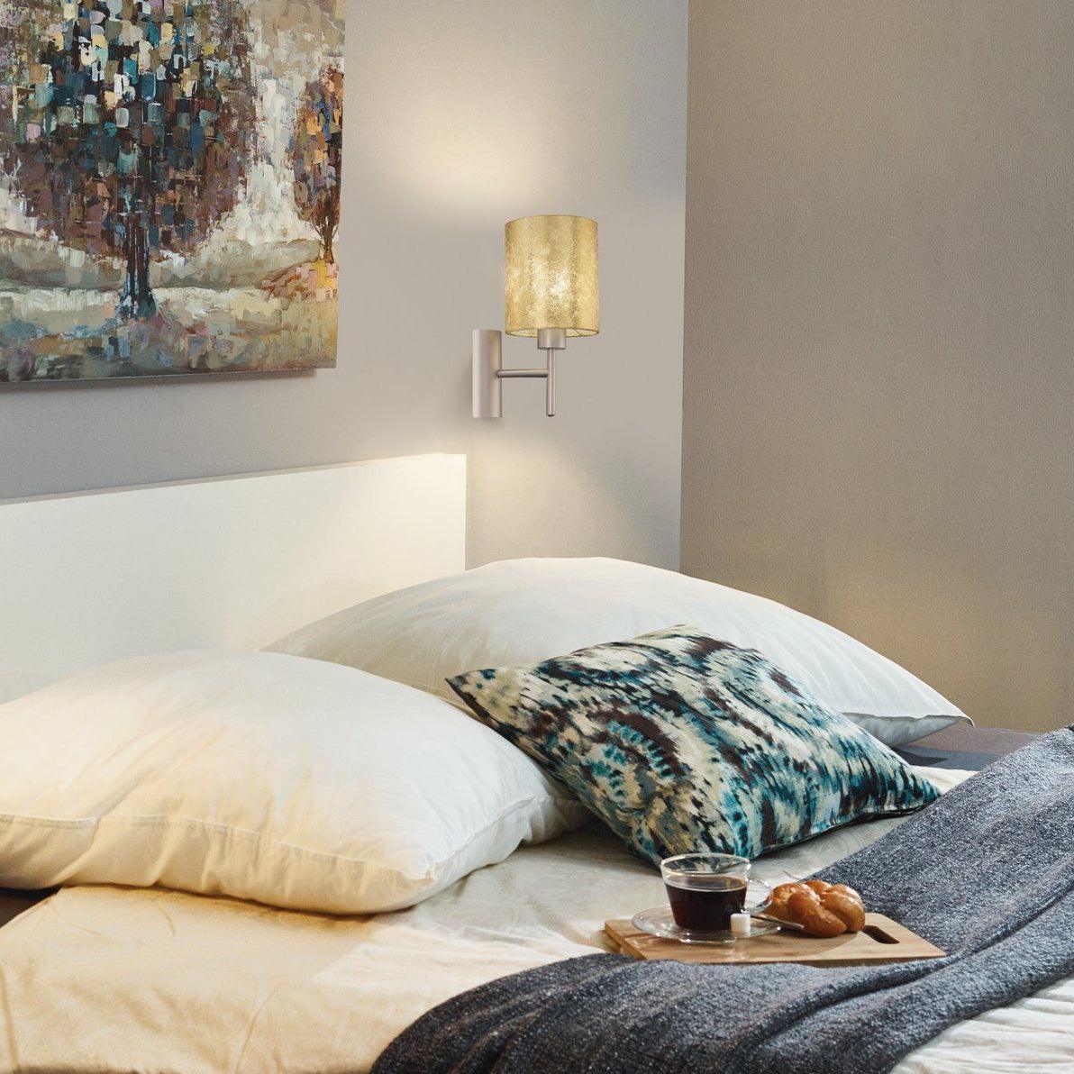 Eglo Viserbella Champagne Wall light - Gold Leaf Style Shade