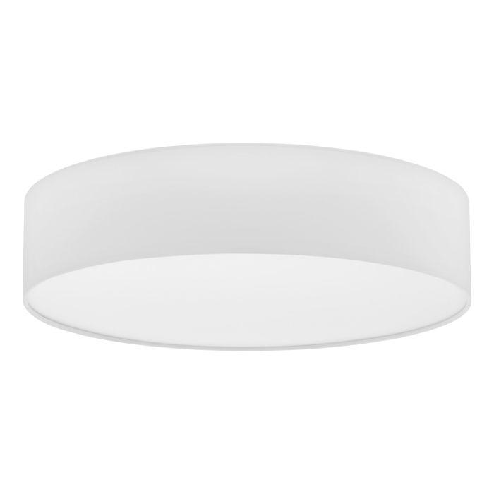 eglo pasteri flush white fabric drum shade 57cm living room image
