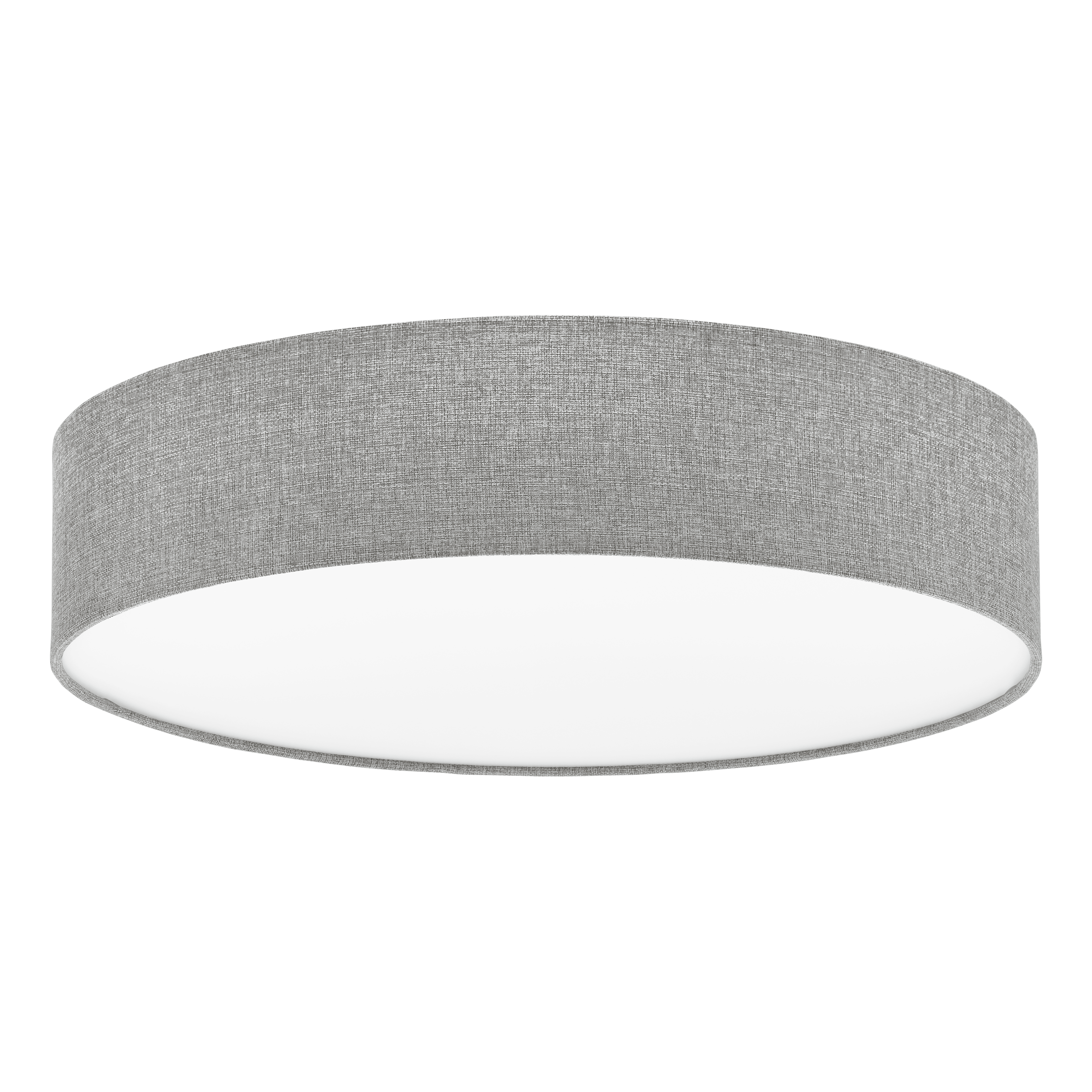 eglo pasteri flush grey linen drum shade 57cm living room image