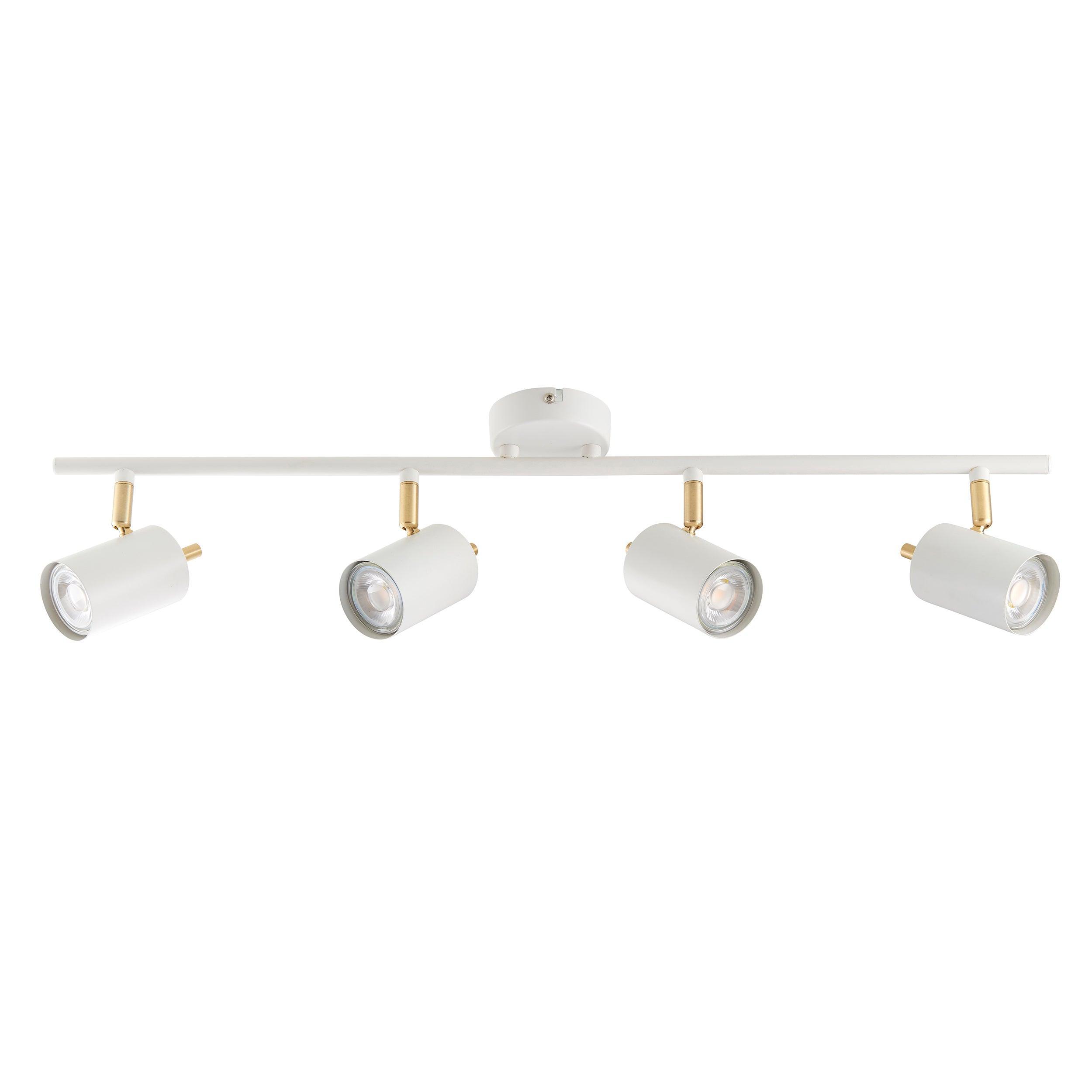 Endon Gull White & Brushed Brass 4 Light LED Spotlight