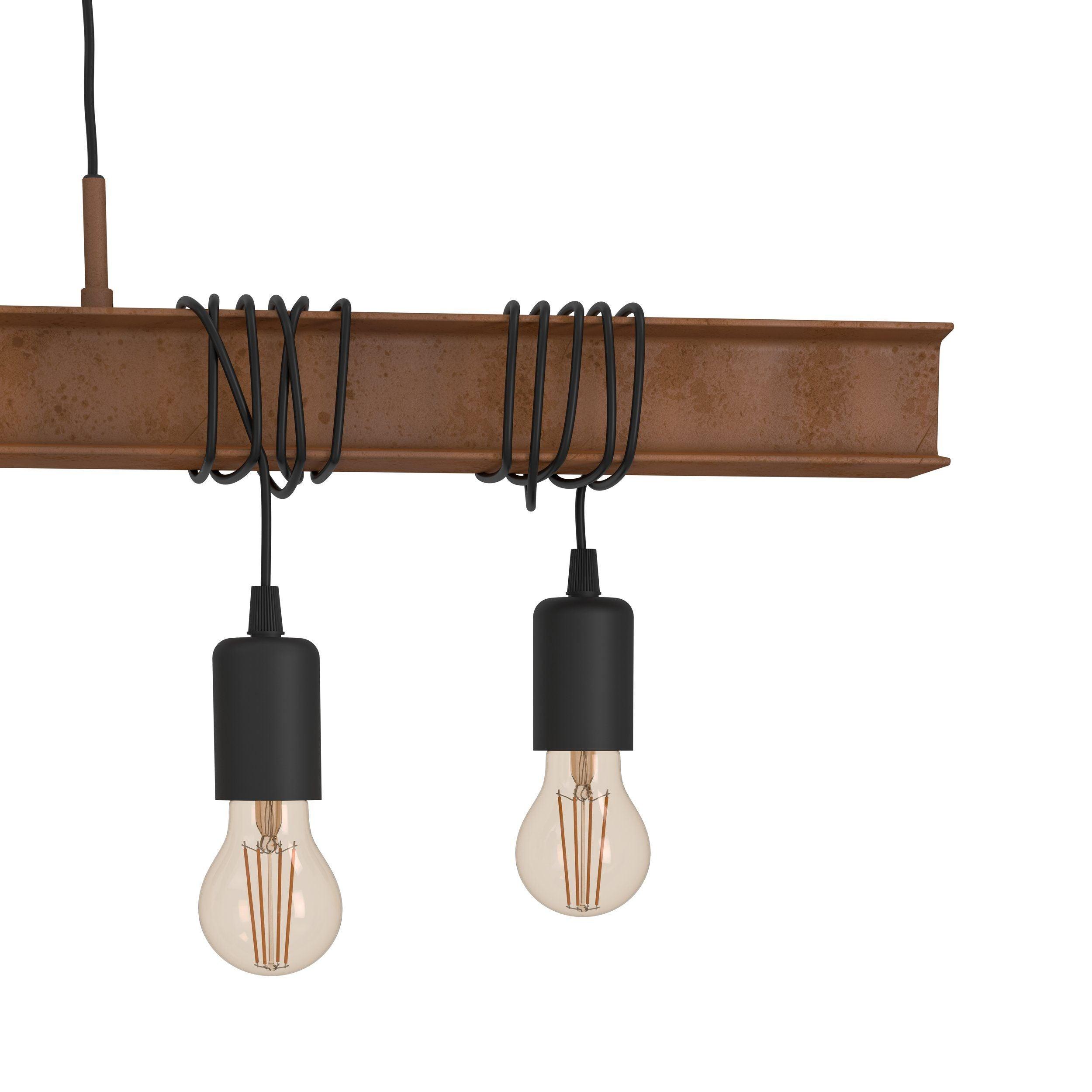 Eglo Townshend 4 6 Light Rust Brown Beam Ceiling Pendant