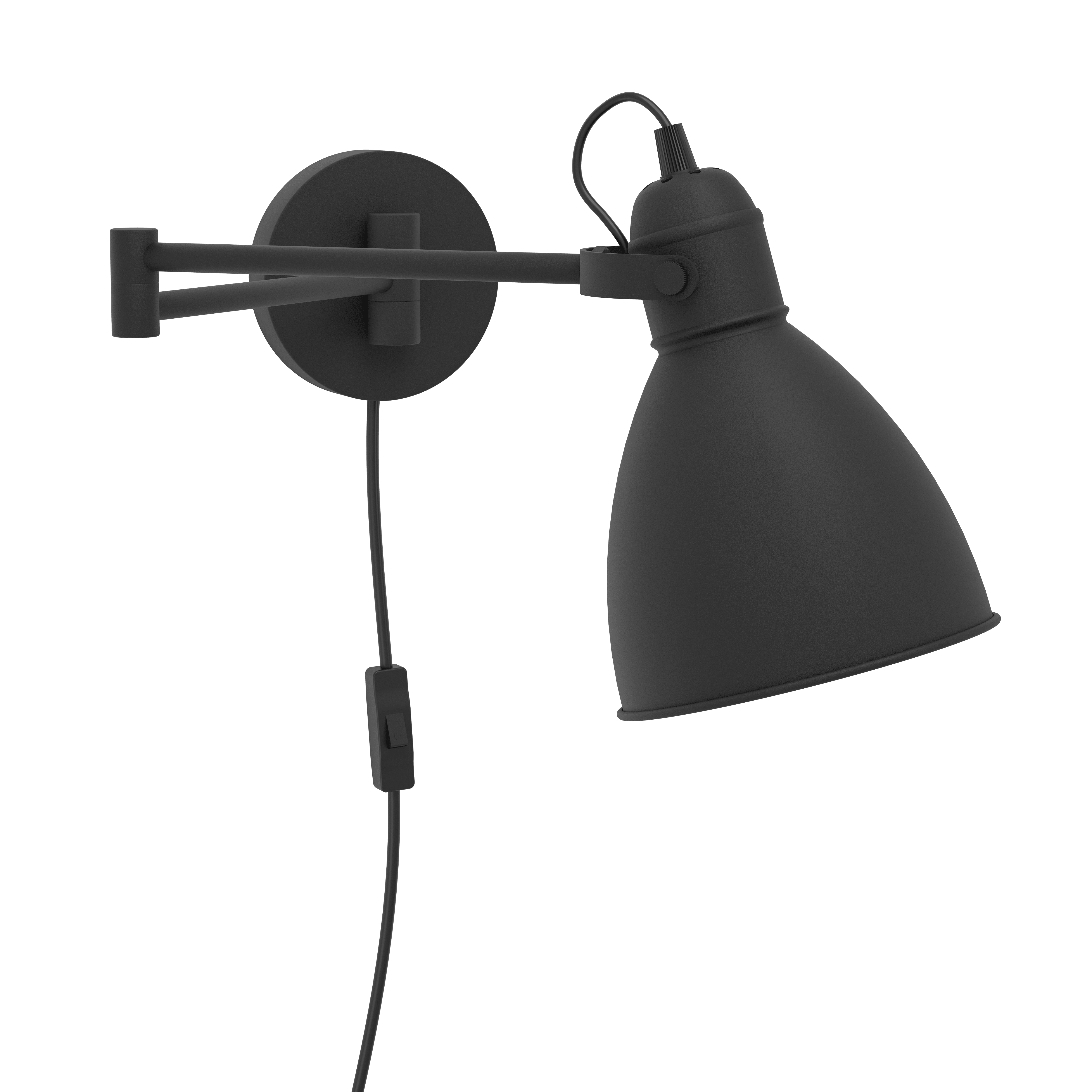 eglo san peri black swing arm wall light living room image