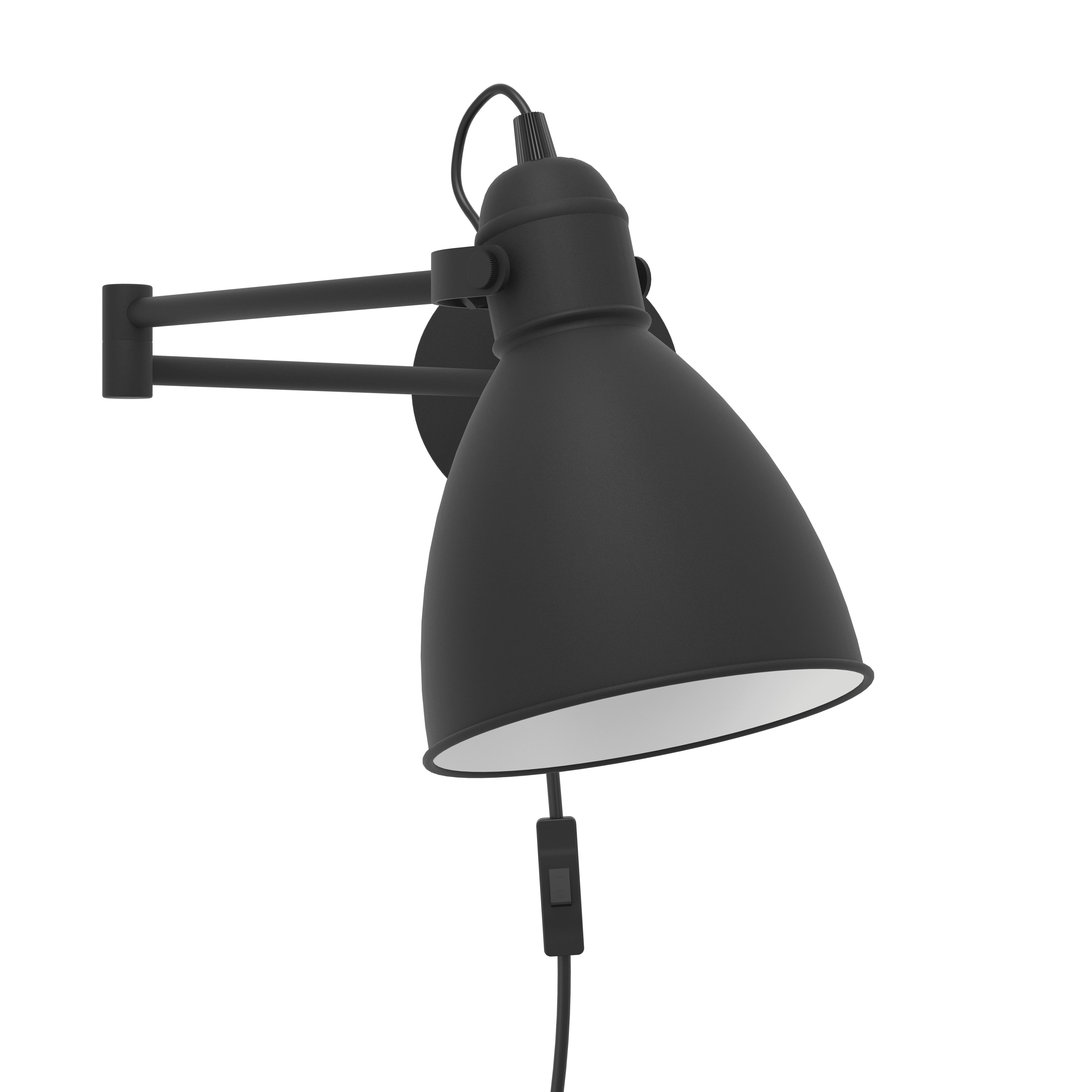 eglo san peri black swing arm wall light kitchen lighting