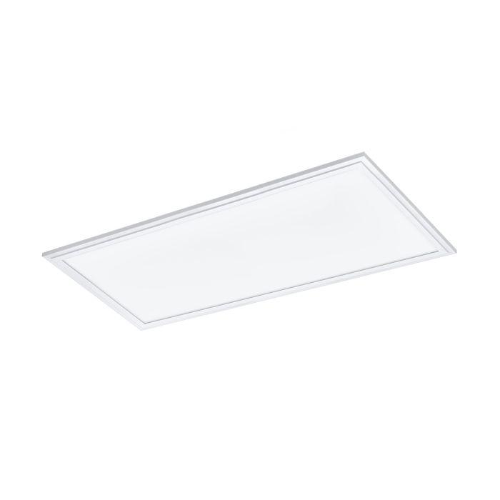 eglo salobrena rgbw led rectangular white panel light 45cm living room image