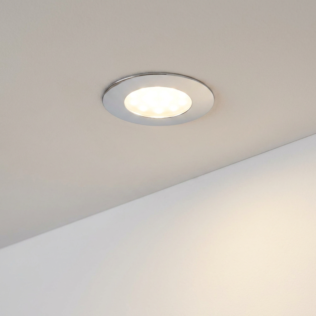 Eglo Pineda LED Chrome Recessed Downlight - 10.2cm by Eglo Lighting — suits kitchens, living rooms & bedrooms