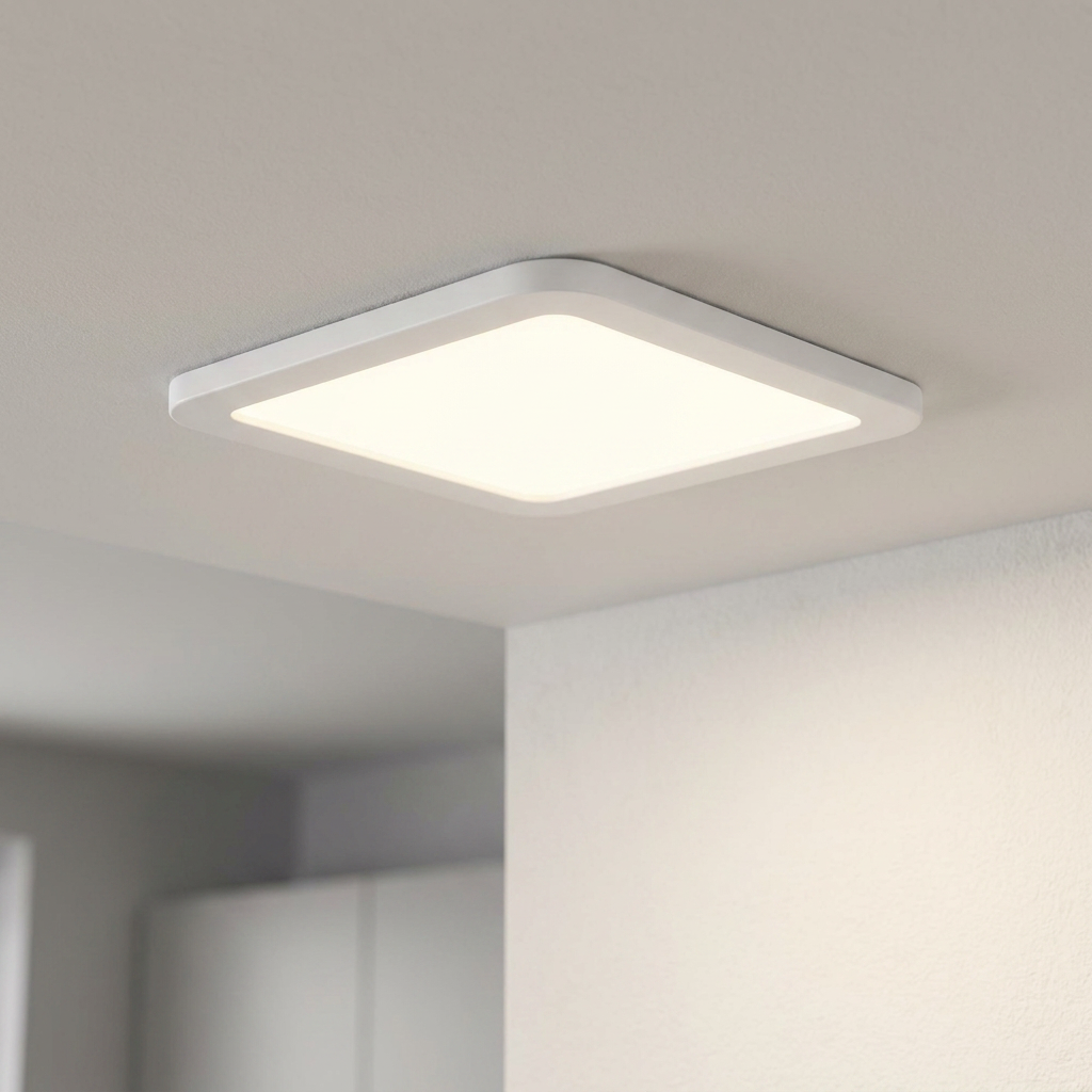 Eglo Fueva 5 White LED Square Recessed Ceiling Light - 11.7cm by Eglo Lighting — suits kitchens, living rooms & bedrooms