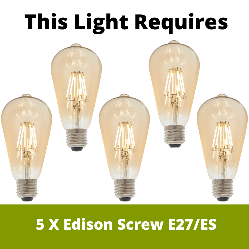 Searchlight Squiggle 5 Light Black Cable Ceiling Pendant-warehouse-180926