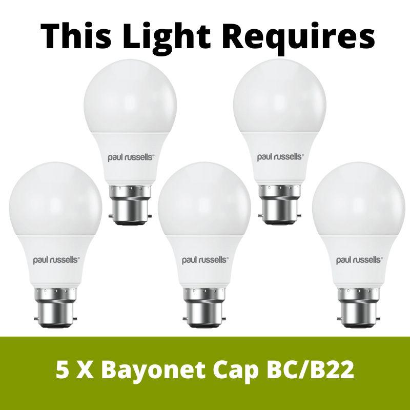 Santiago 5 Light Pendant Fitting