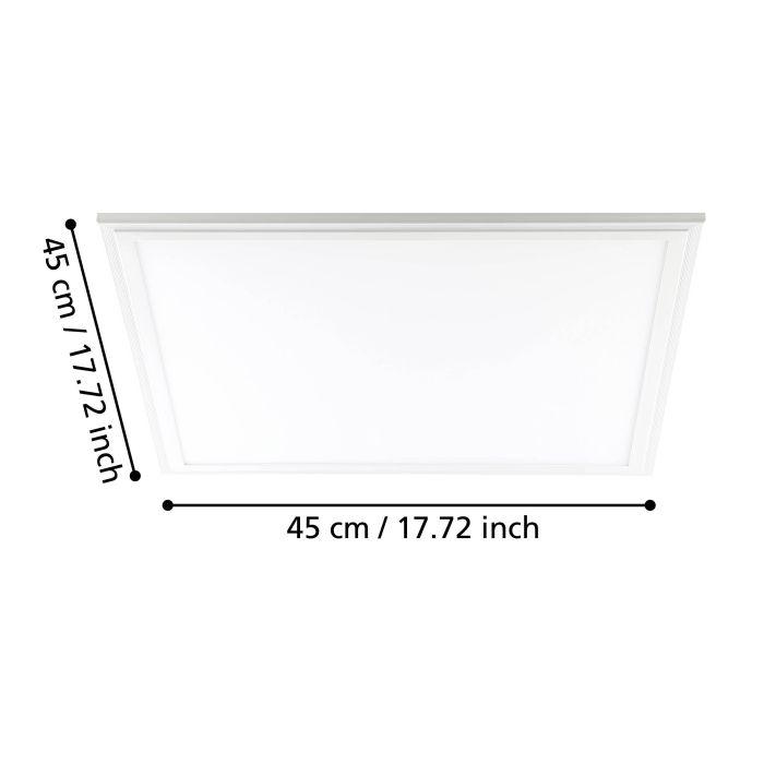 eglo salobrena 1 white led square panel flush ceiling light living room close up