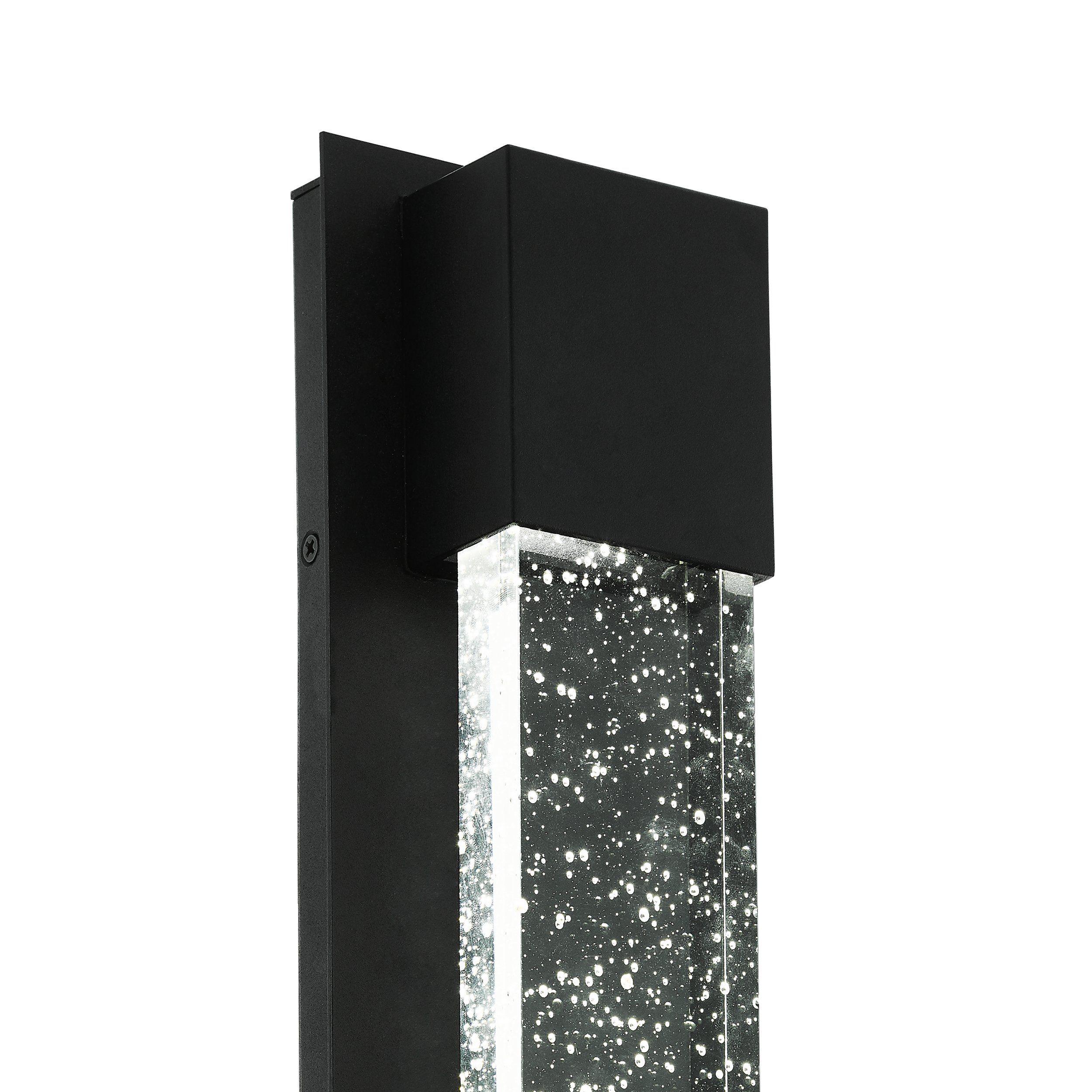 Eglo Villagrazia IP44 Black & Glass Outdoor LED Wall Light