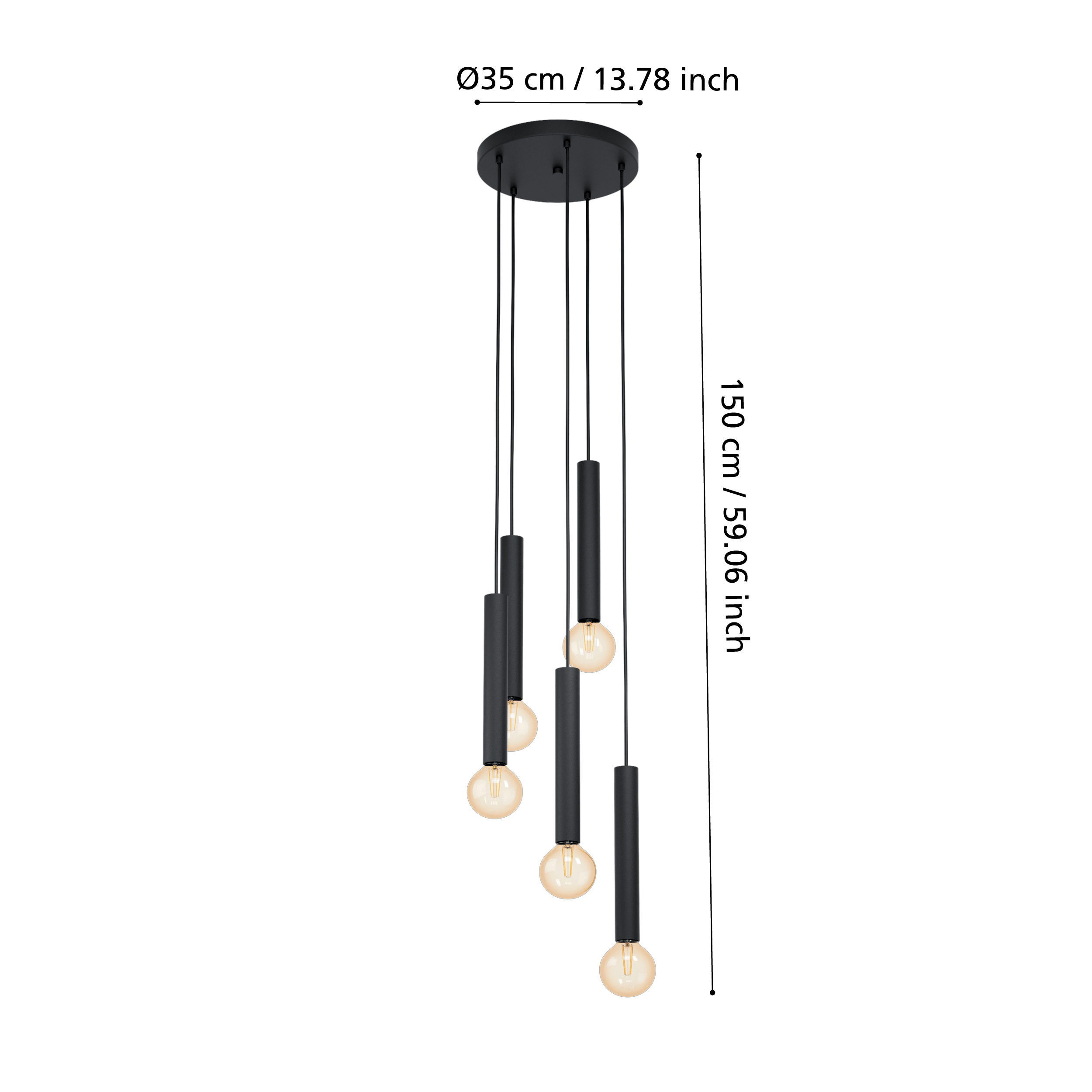 eglo cortenova black metal 5 light ceiling pendant kitchen lighting