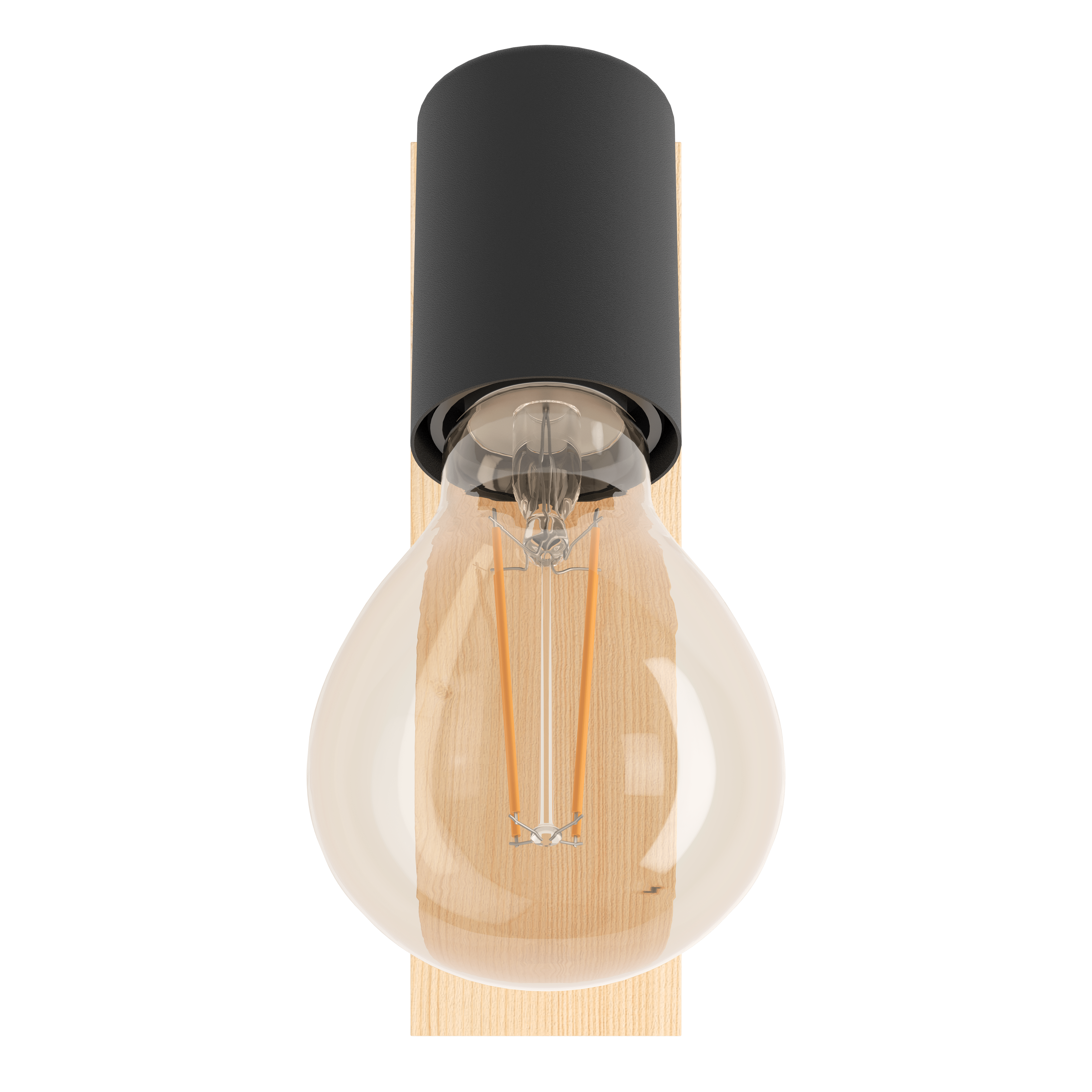 Eglo Townshend 3 Wood & Black Finish Wall Spotlight