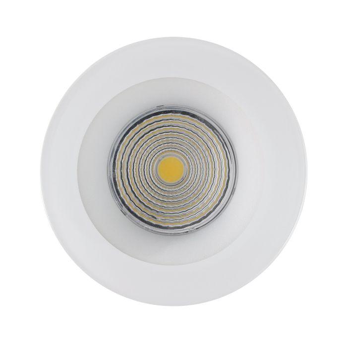 eglo salabate led white recessed downlight warm white living room close up