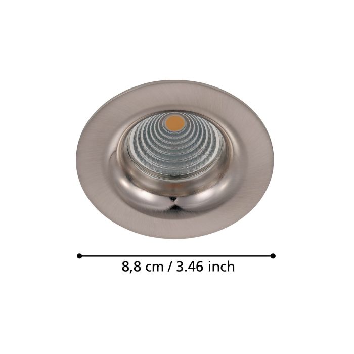 Eglo Saliceto LED Nickel Recessed Downlight - Warm White — close-up detail