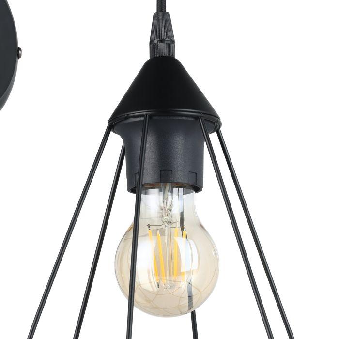 Eglo Tarbes Black Wall Light - Wire Caged