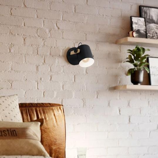 eglo hornwood black pivoting wall light