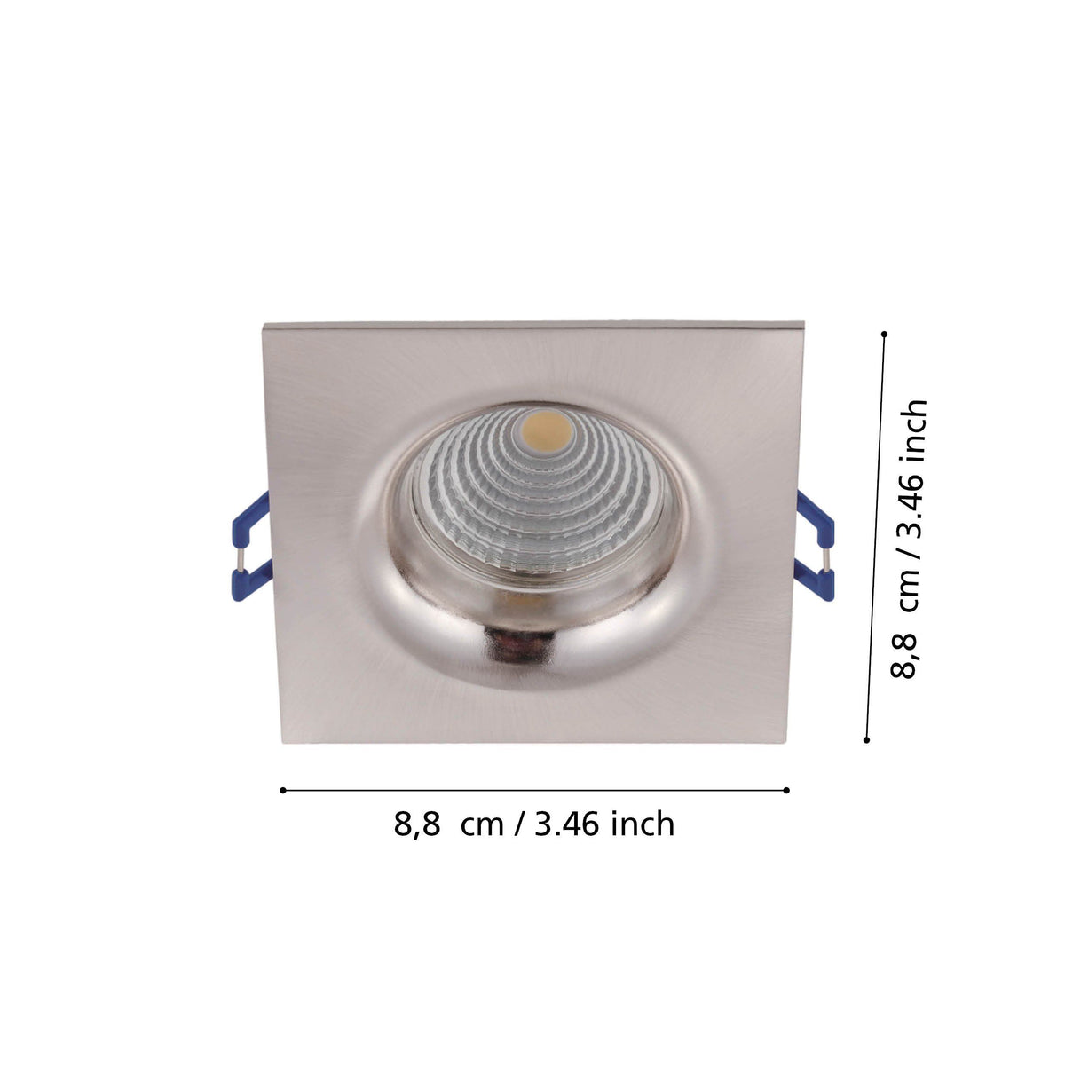 Eglo Saliceto Square LED Nickel Recessed Downlight - Cool White — rear view