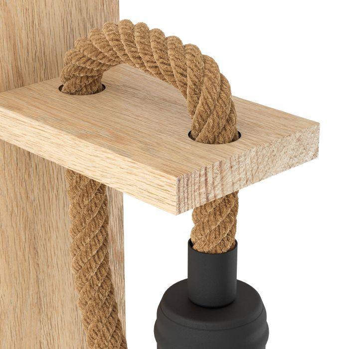 eglo rampside wood hemp rope wall light Kitchen Lighting Close Up