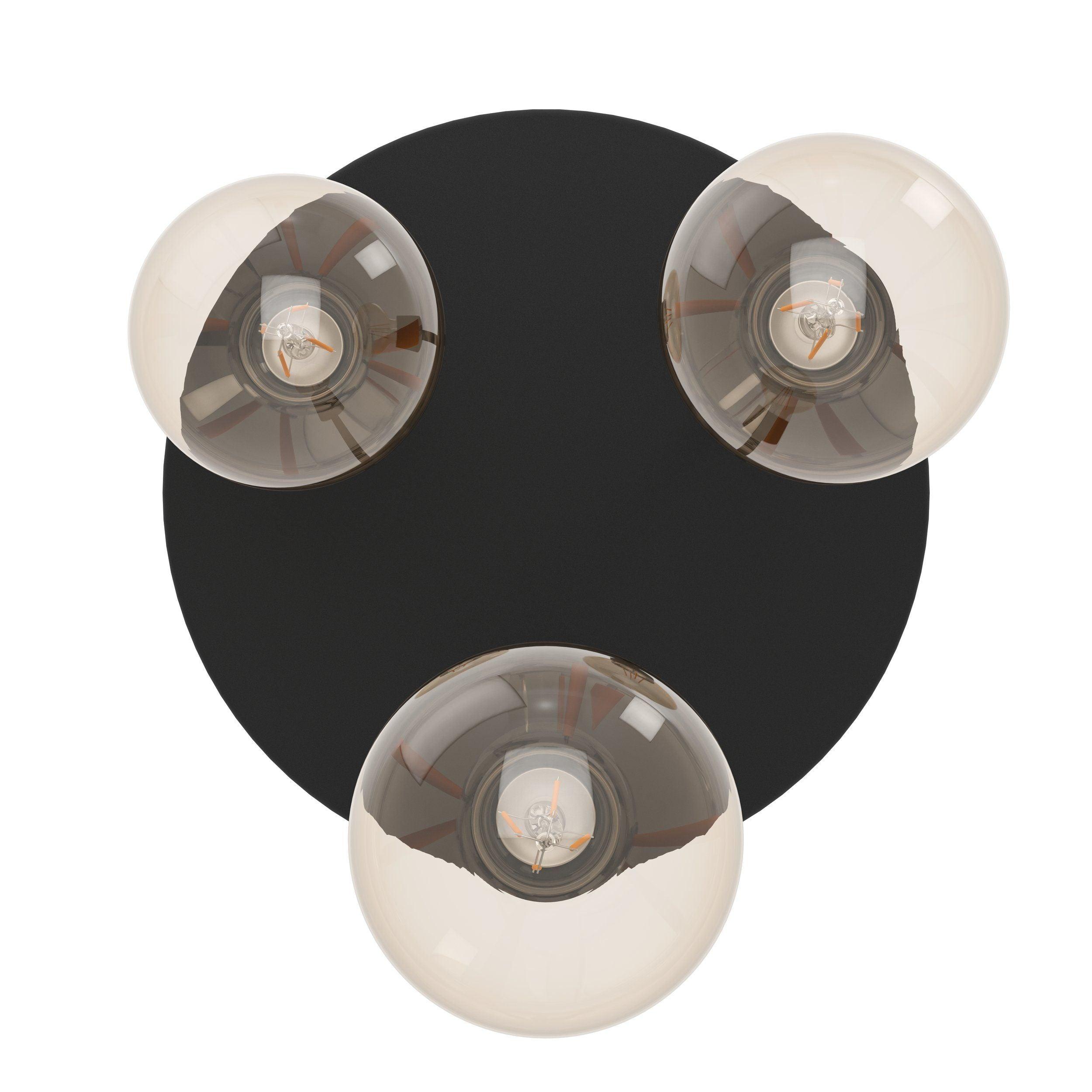 Eglo Wilmcote Flush Black Metal 3 Light Ceiling Light
