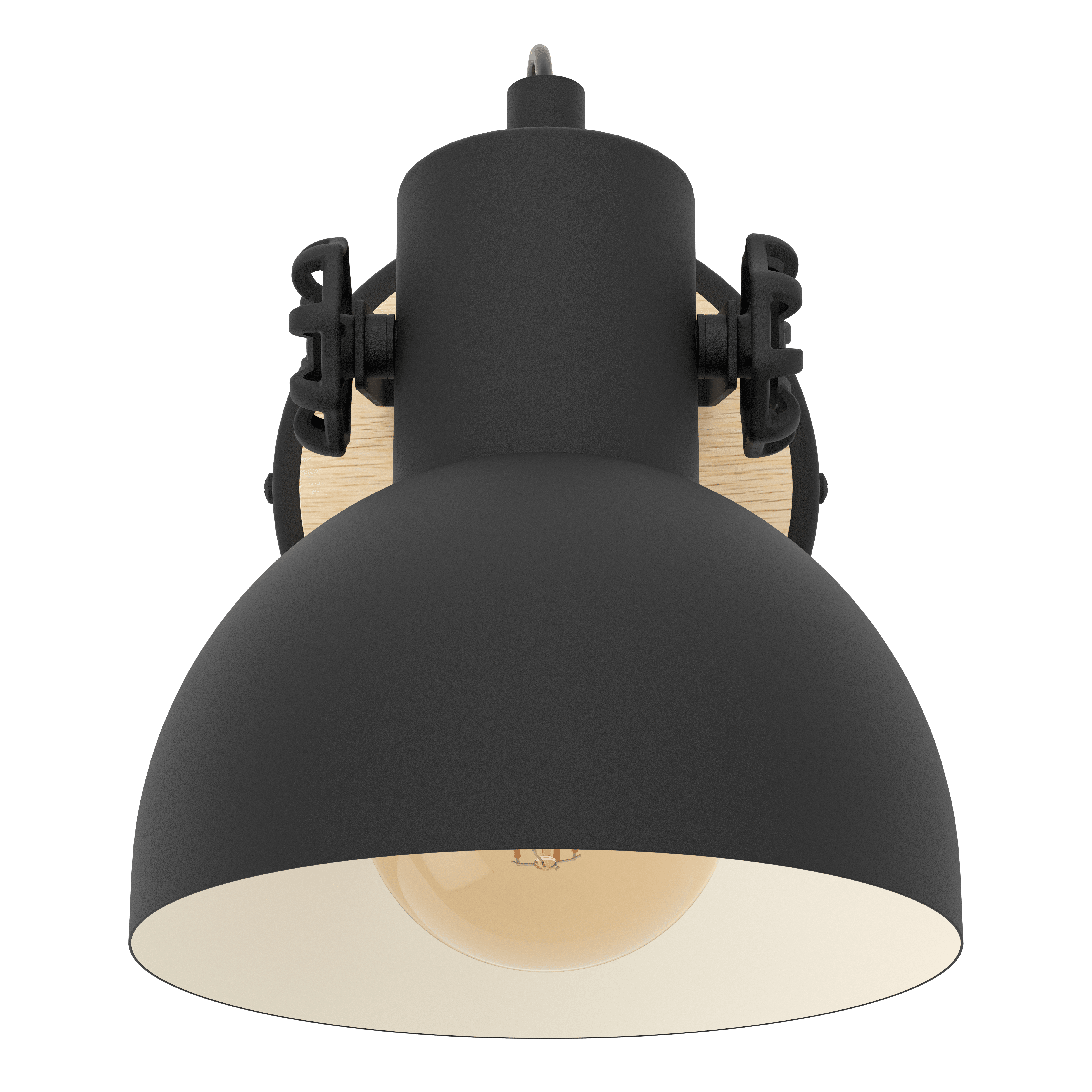 eglo lubenham black light wood wall light living room close up