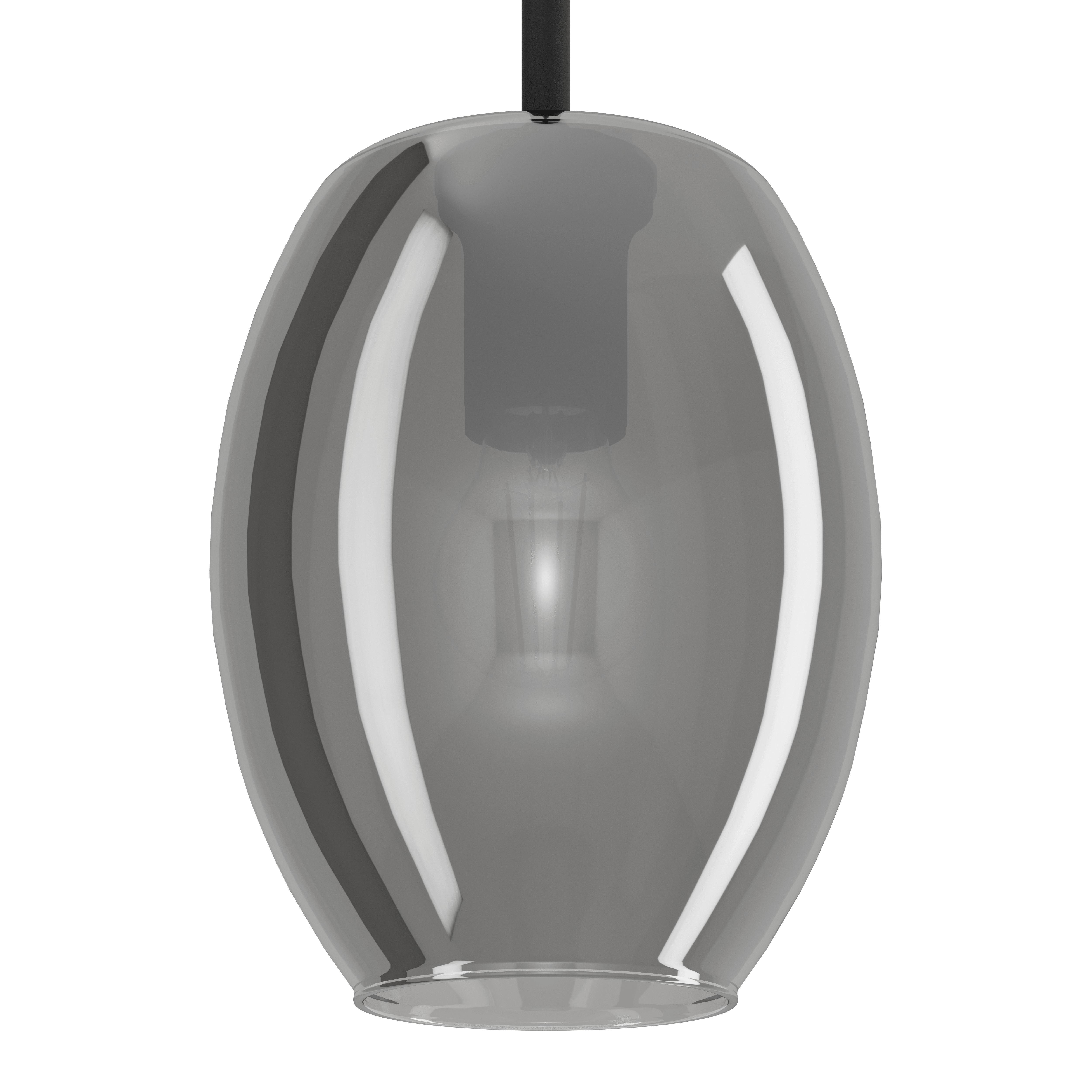 eglo cadaques oval smoked glass ceiling pendant living room close up