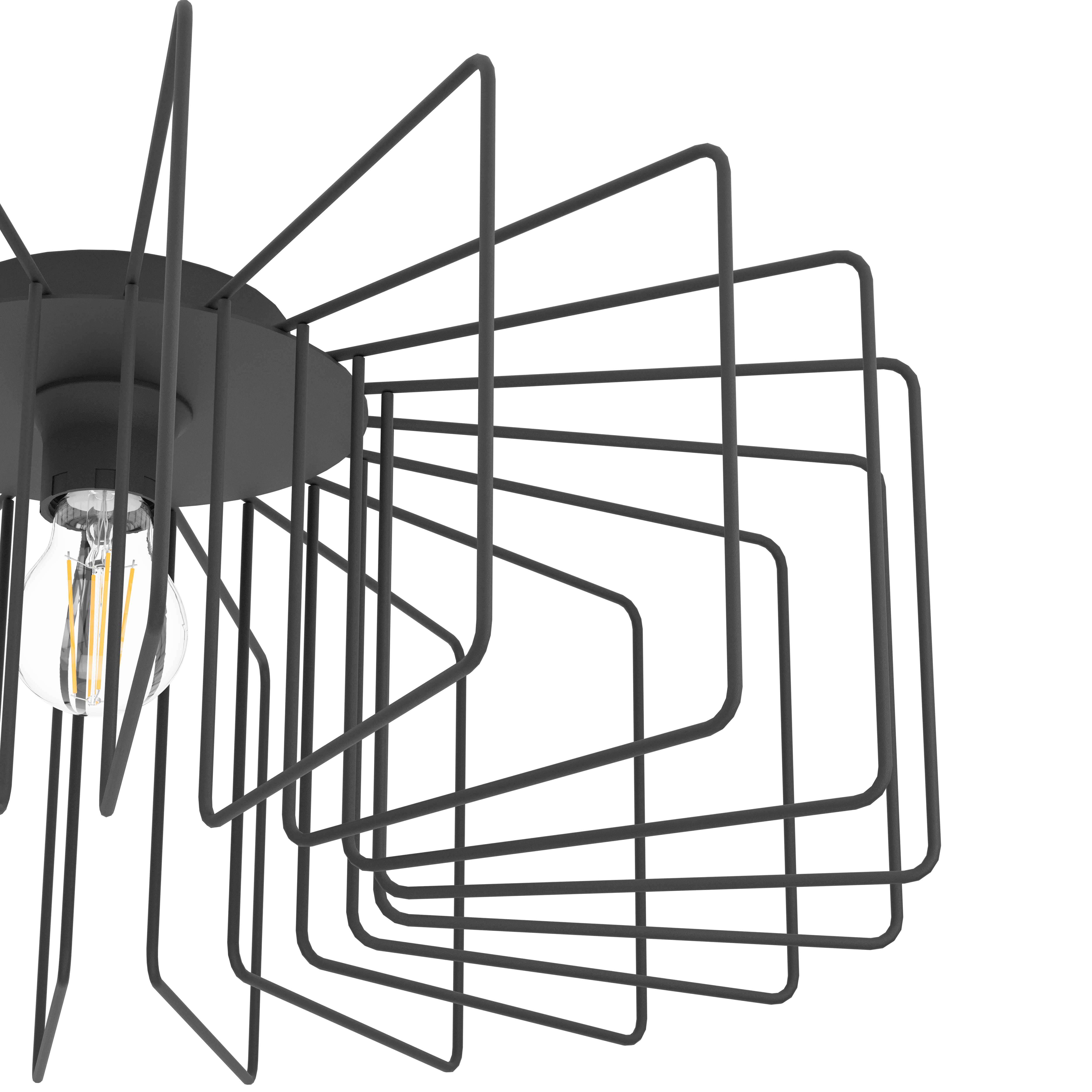 Eglo Tremedal Black Wire Modern Flush Ceiling Light