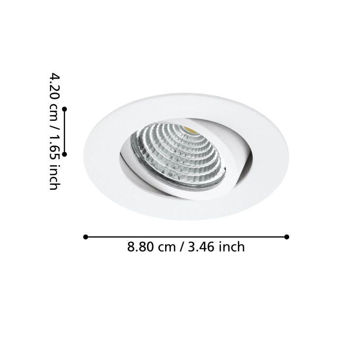 eglo saliceto set of 3 white metal recessed downlights kitchen lighting