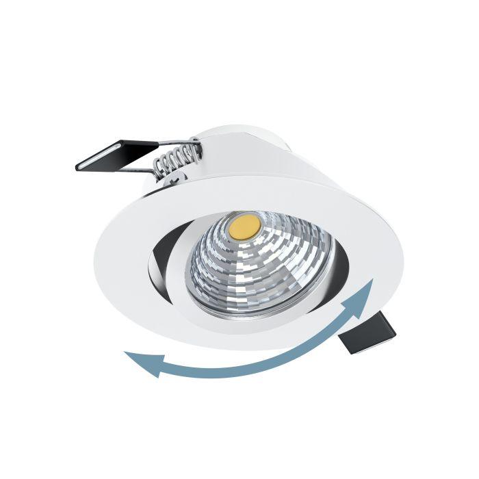 eglo saliceto set of 3 white metal recessed downlights living room close up