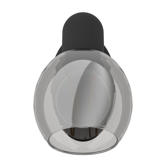 eglo pollica black smoked glass wall spotlight kitchen lighting
