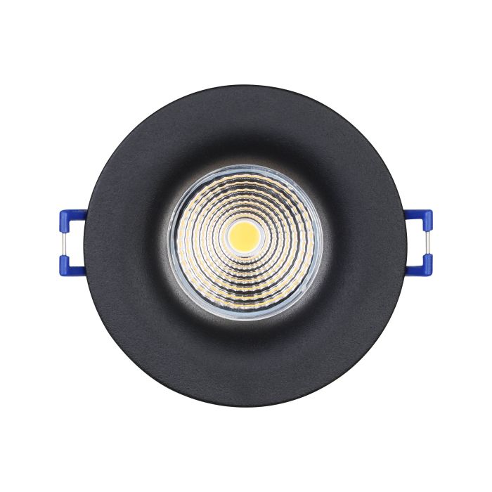 Eglo Saliceto LED Black Round Recessed Downlight — side profile