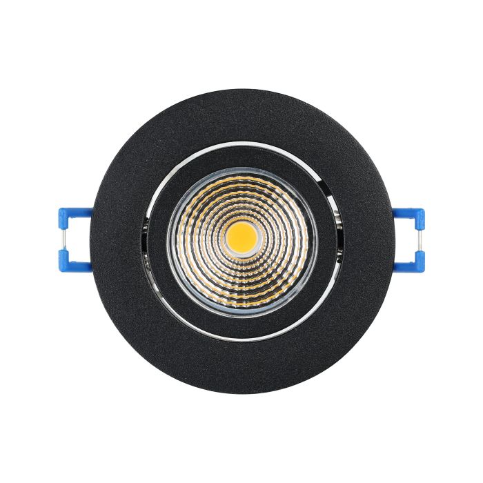 Eglo Saliceto LED Black Recessed Downlight - Warm White — side profile