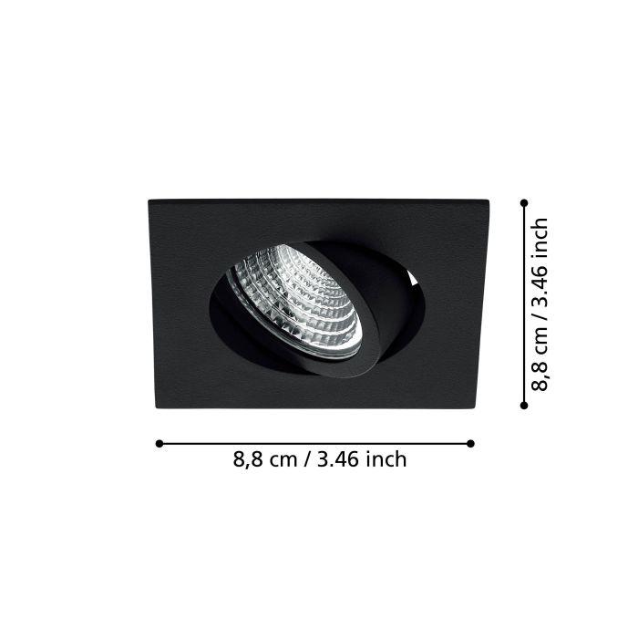 Eglo Saliceto LED Black Square Recessed Downlights-WAREHOUSE-40-200326