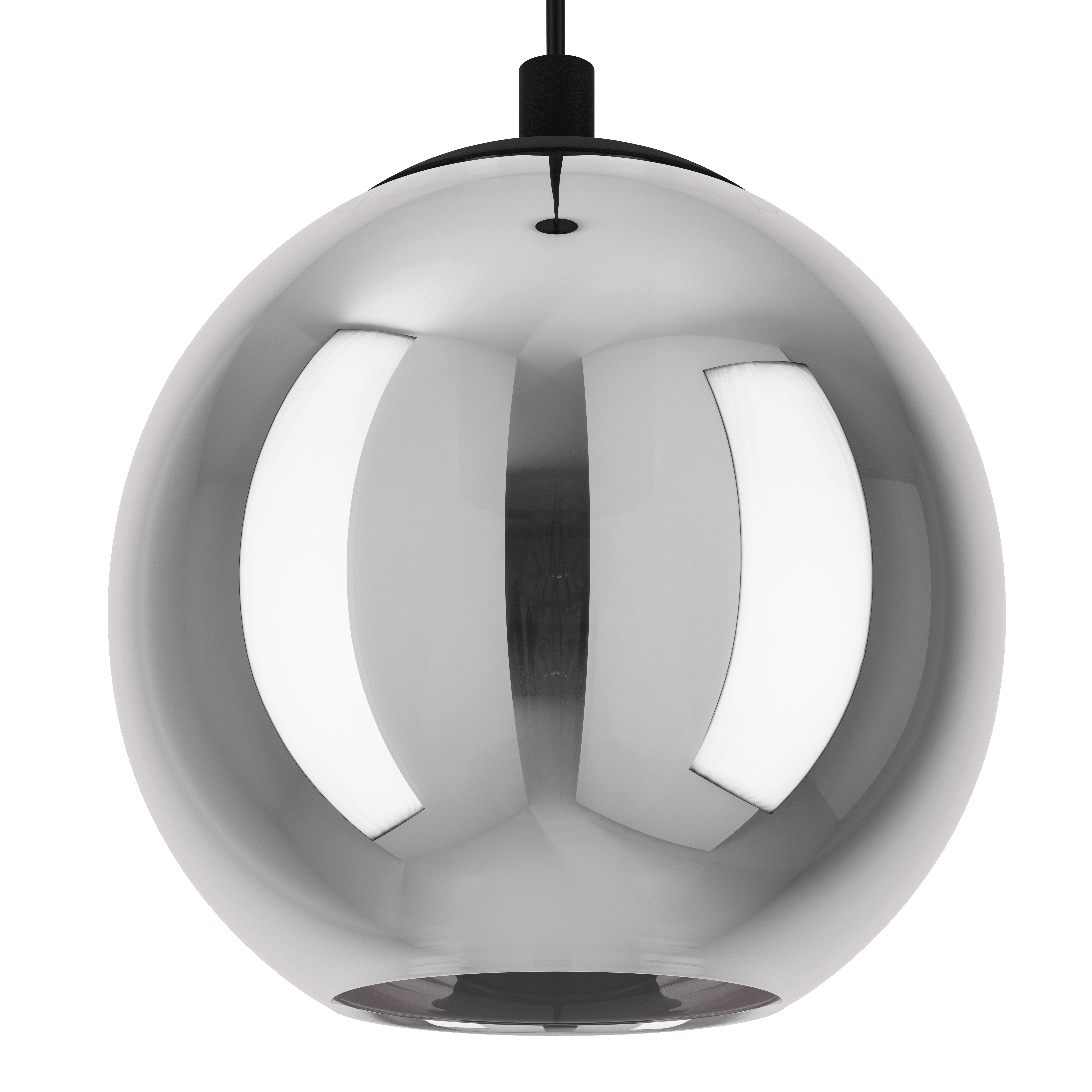 eglo ariscani black steel vaporised glass 3 light pendant Kitchen Lighting Close Up