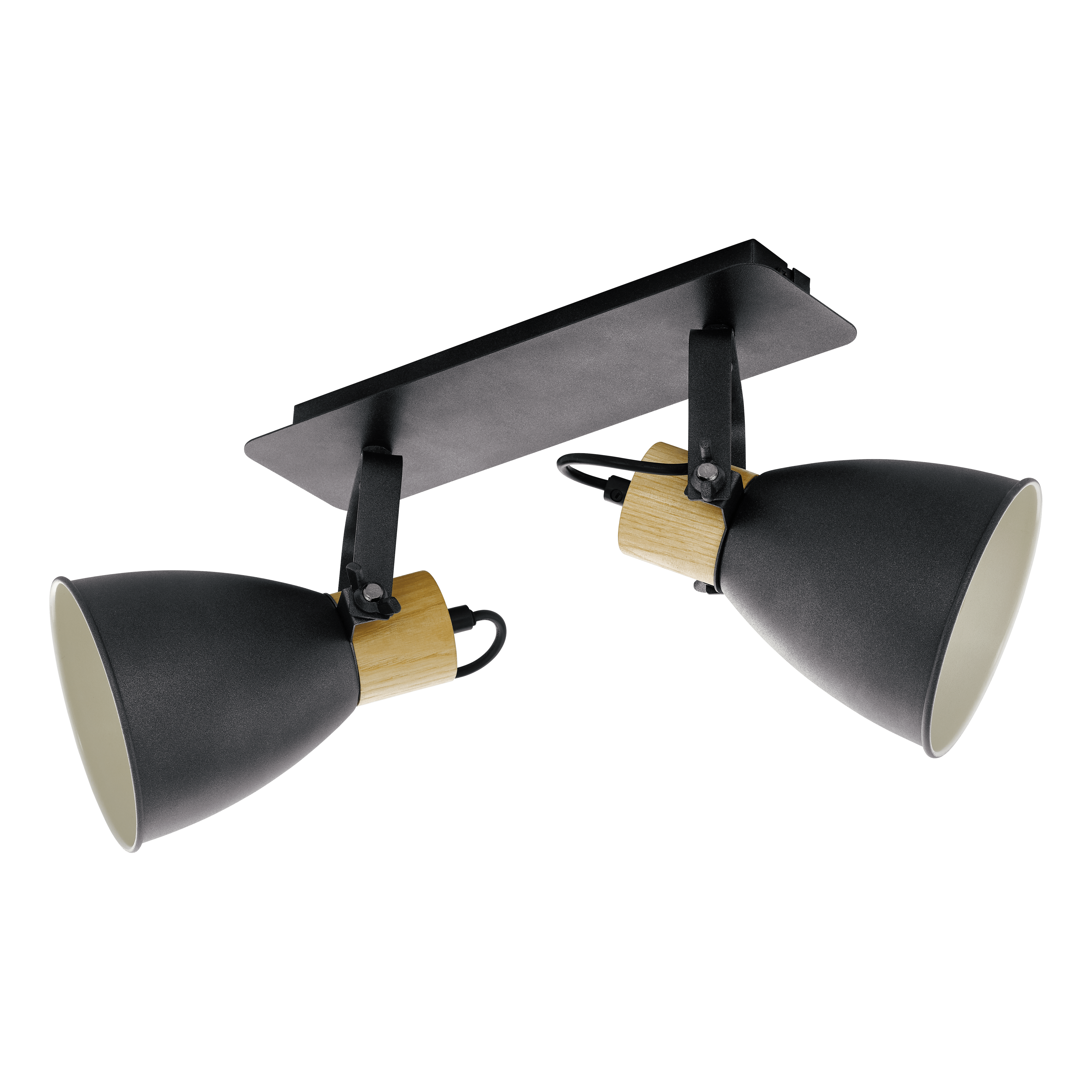eglo coswarth grey wood 2 light bar spotlight