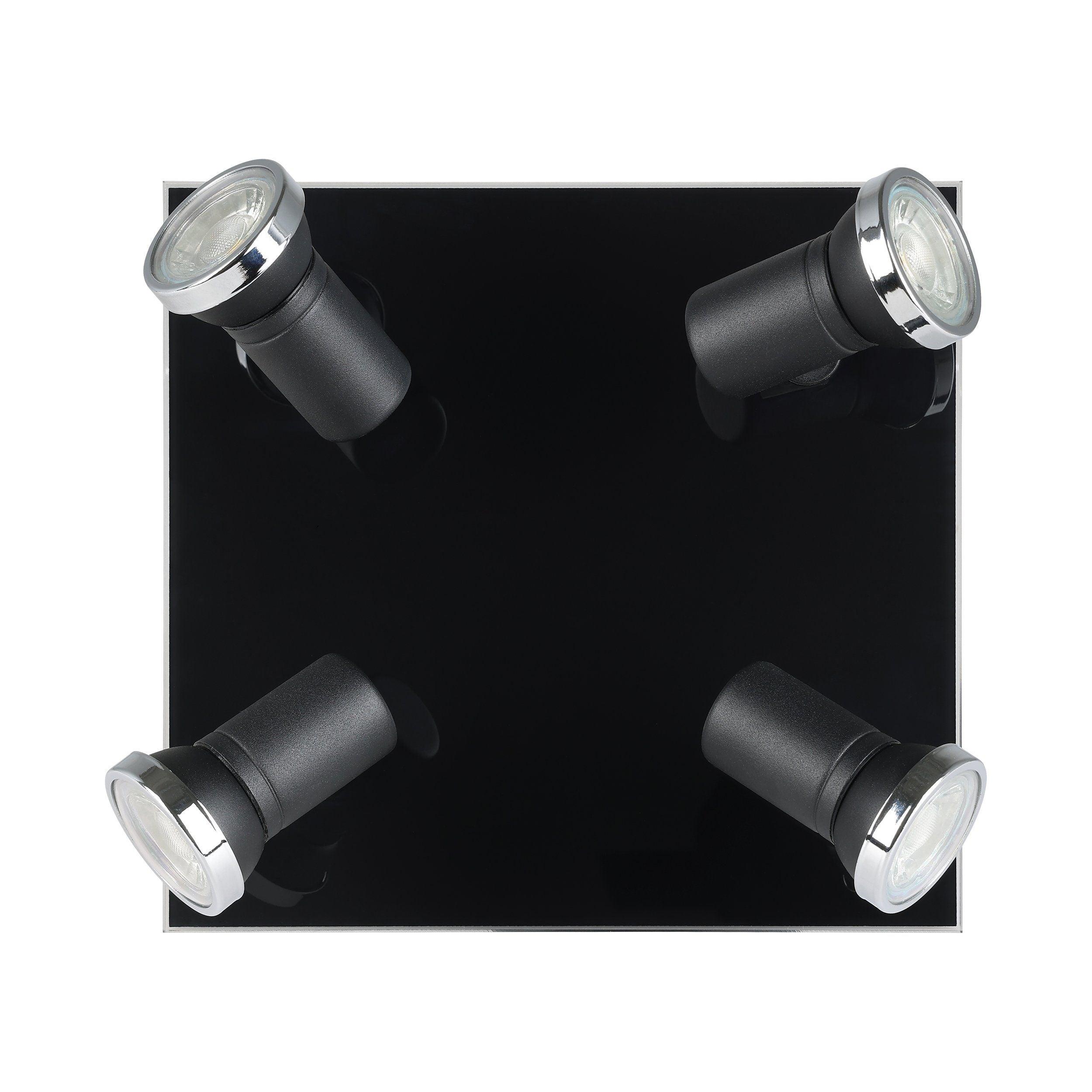 Eglo Tamara 1 Black & Chrome 4 Light Plate Spotlight