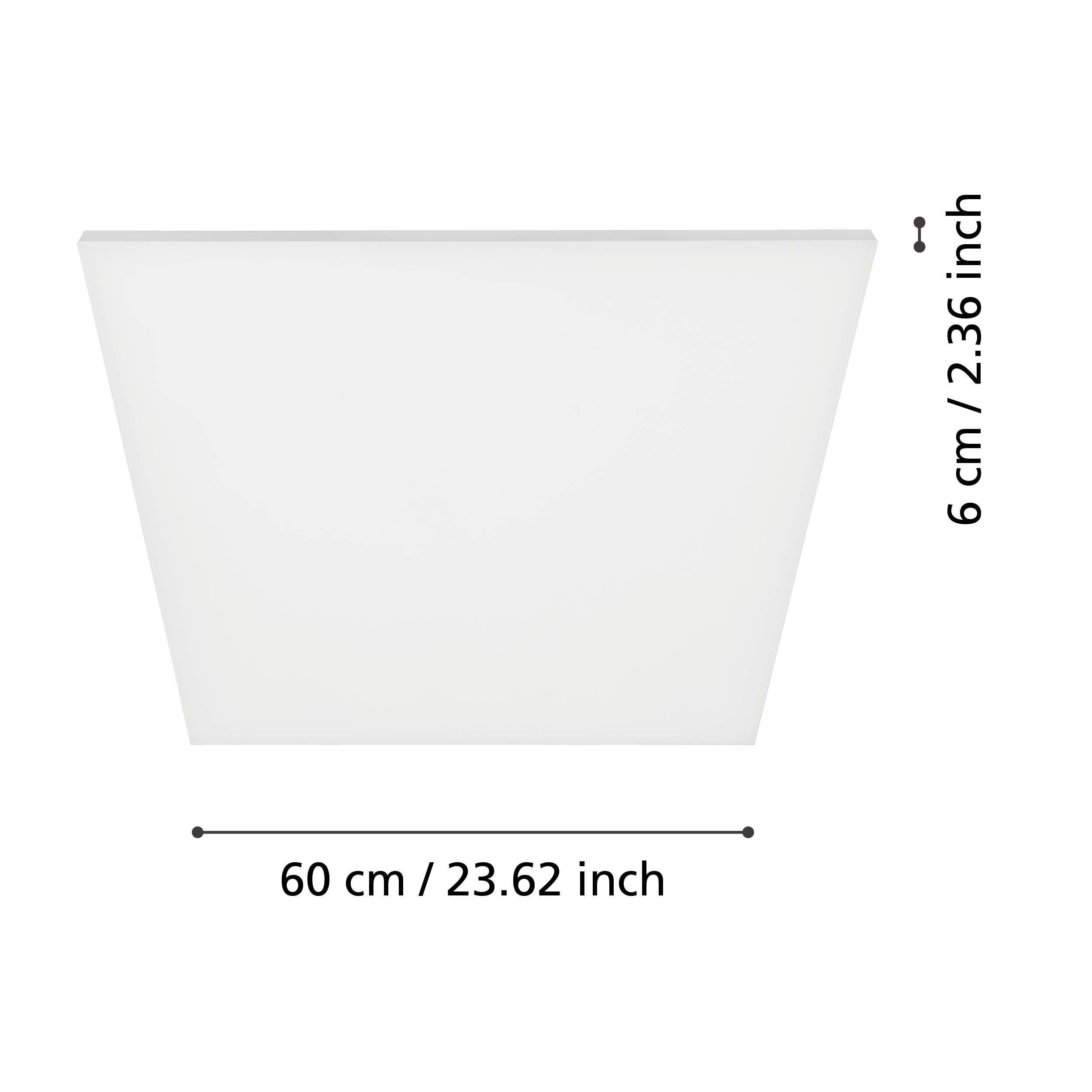 Eglo Turcona White Square LED Flush Ceiling Light - 59cm