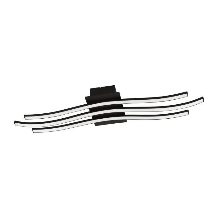 eglo roncade 1 black 3 led flush ceiling light living room close up