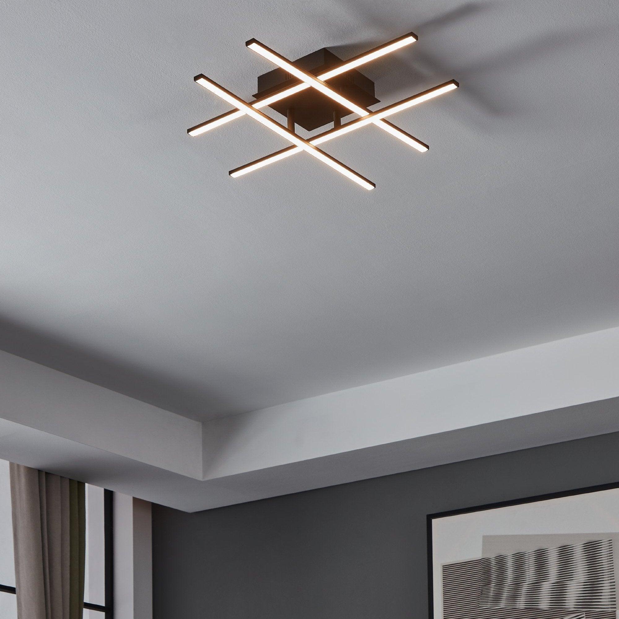 eglo lasana 3 black 4 linear led ceiling flush