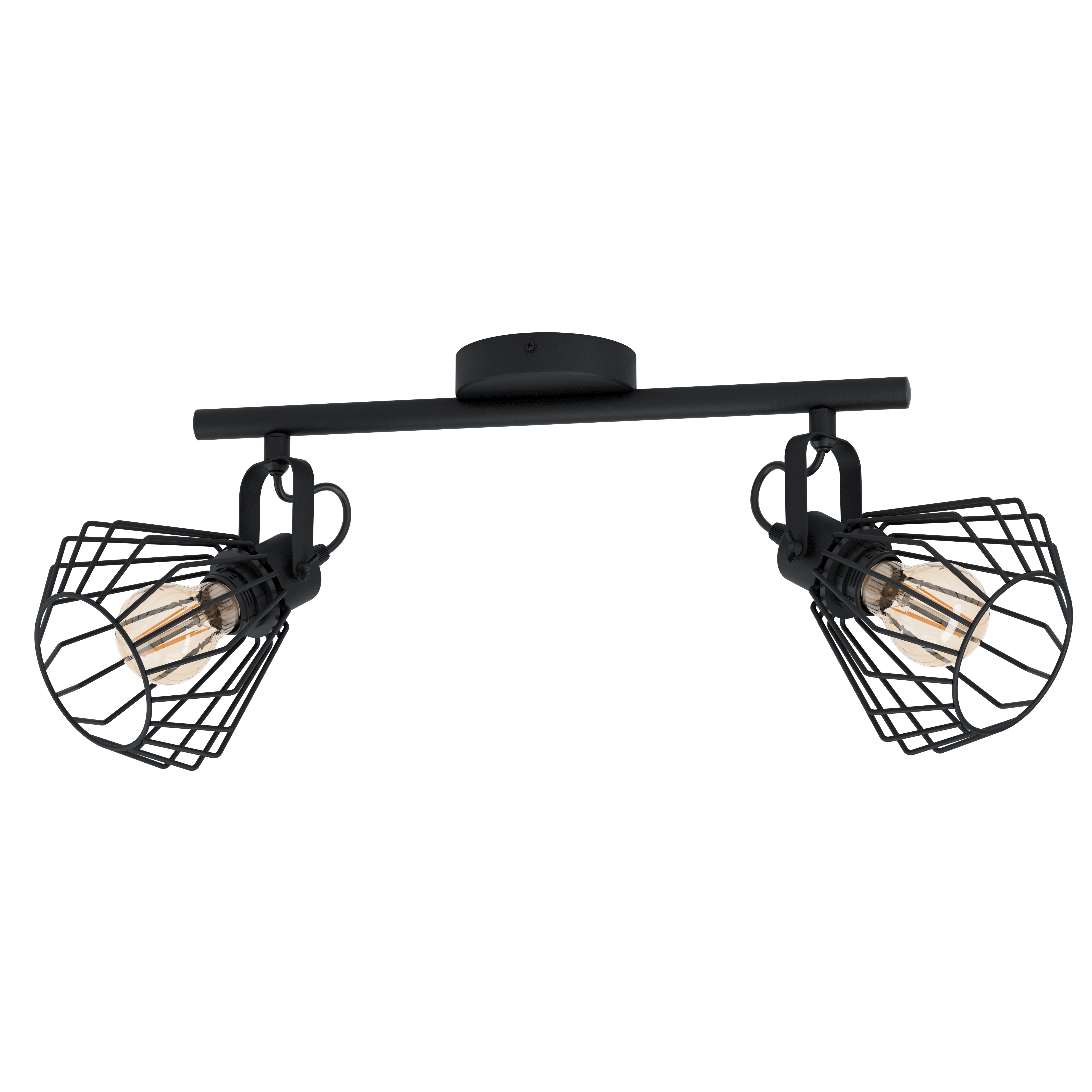 eglo tabillano black wire 2 light bar spotlight