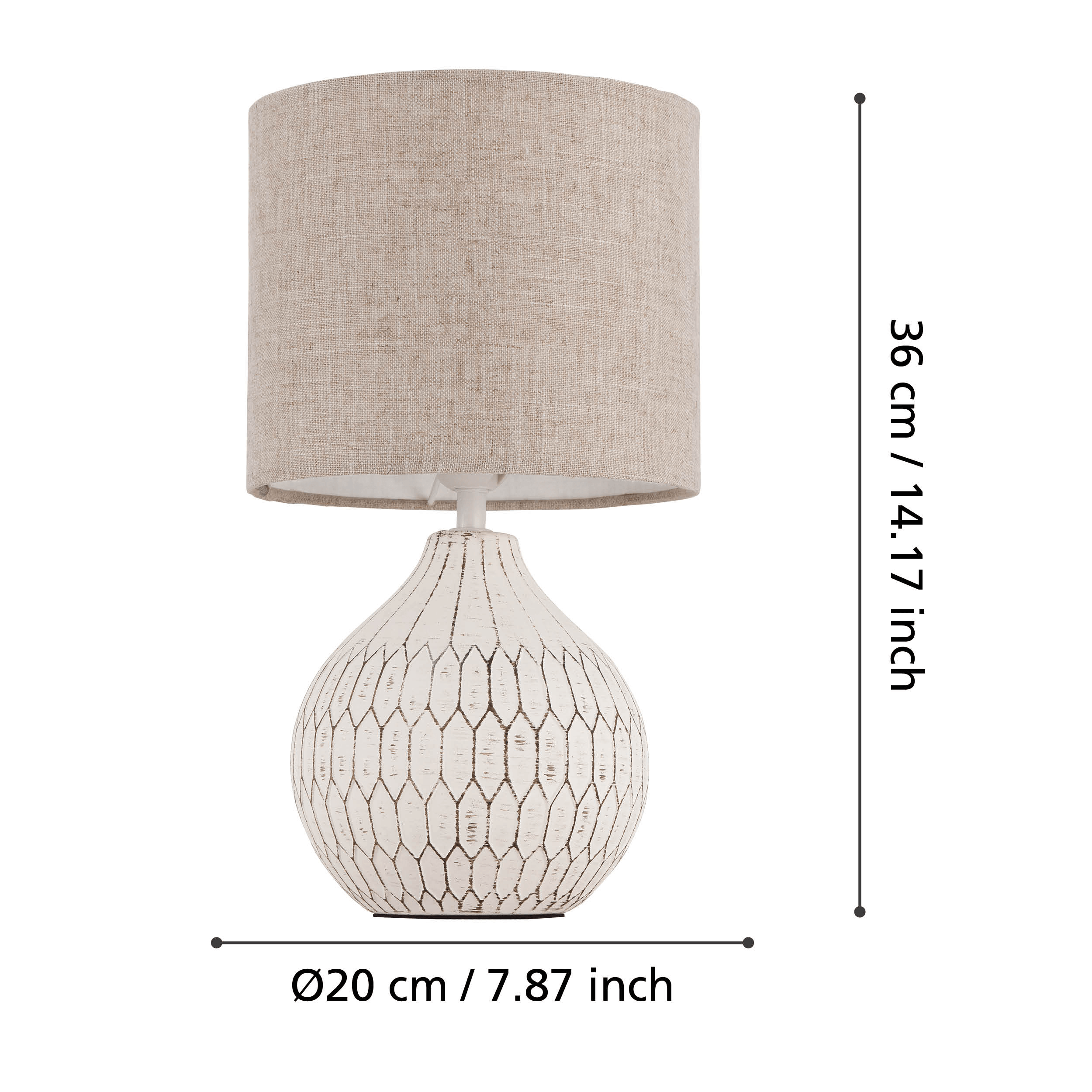 eglo bellariva 3 white boho table lamp fabric shade kitchen lighting