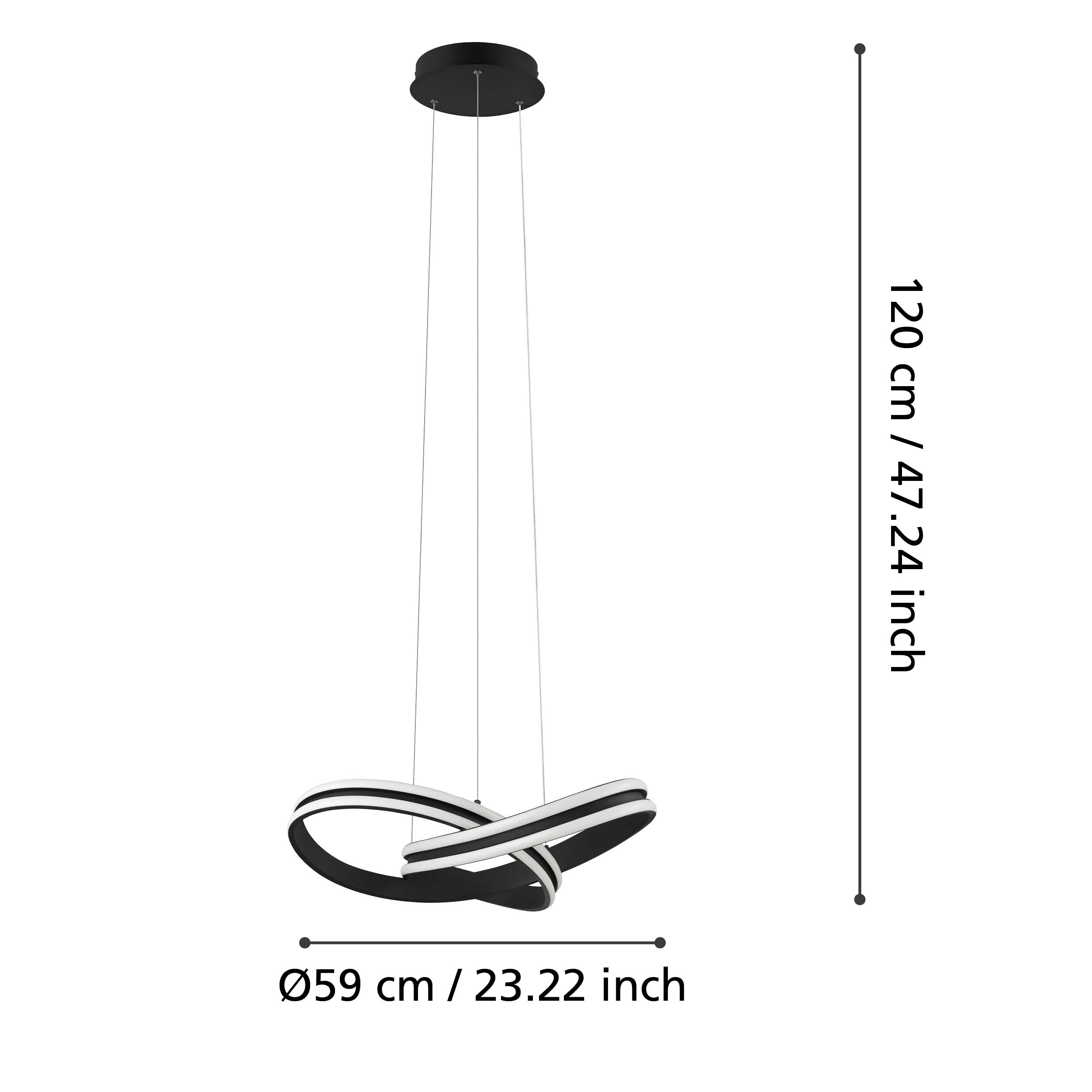 eglo corredera led modern black curved ceiling pendant kitchen lighting