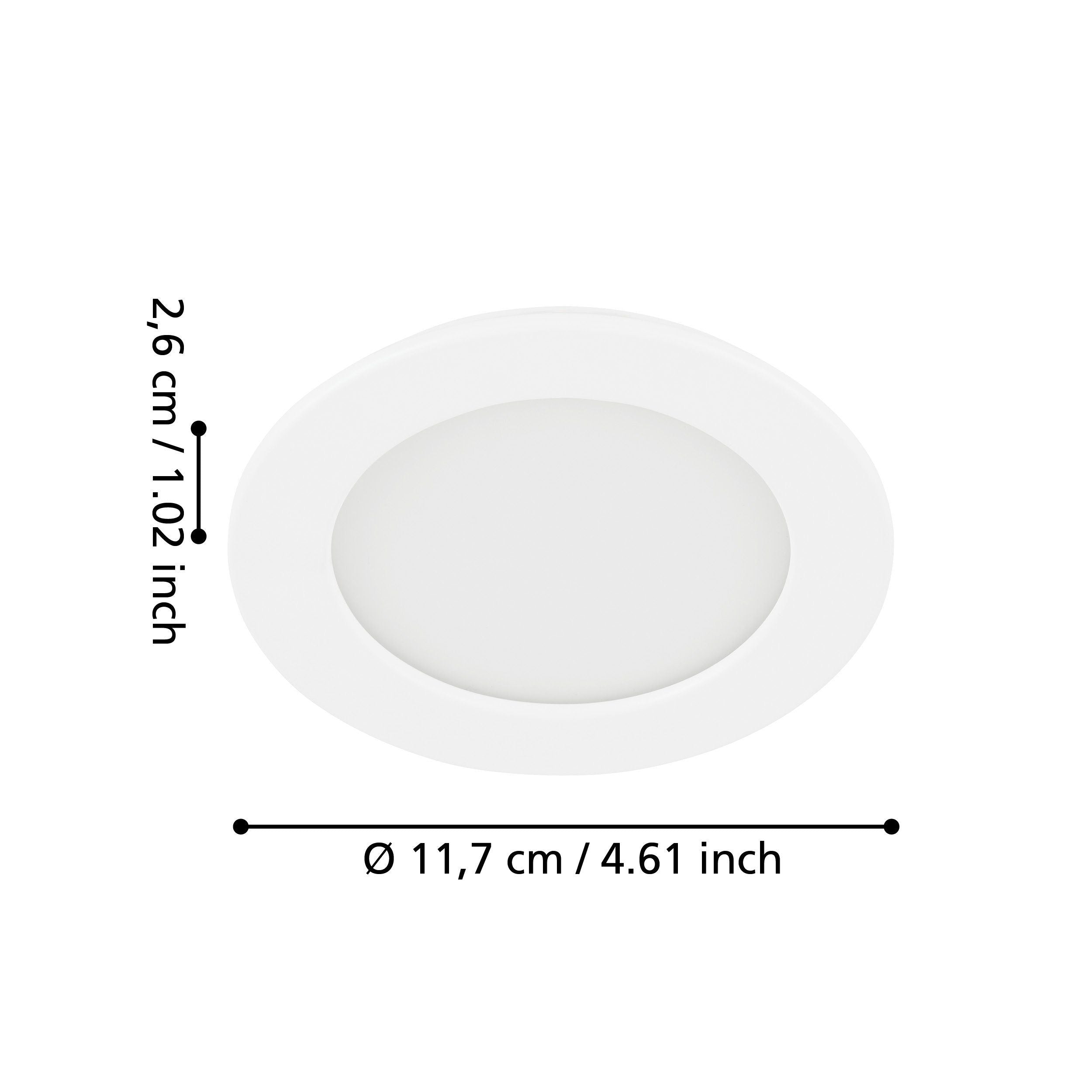 Eglo Fueva 5 LED White Recessed Ceiling Light - 11.7cm — close-up detail