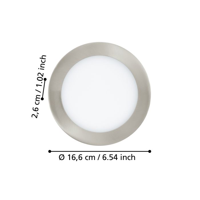 Eglo Fueva 5 Nickel LED Recessed Ceiling Light - 16.6cm — close-up detail