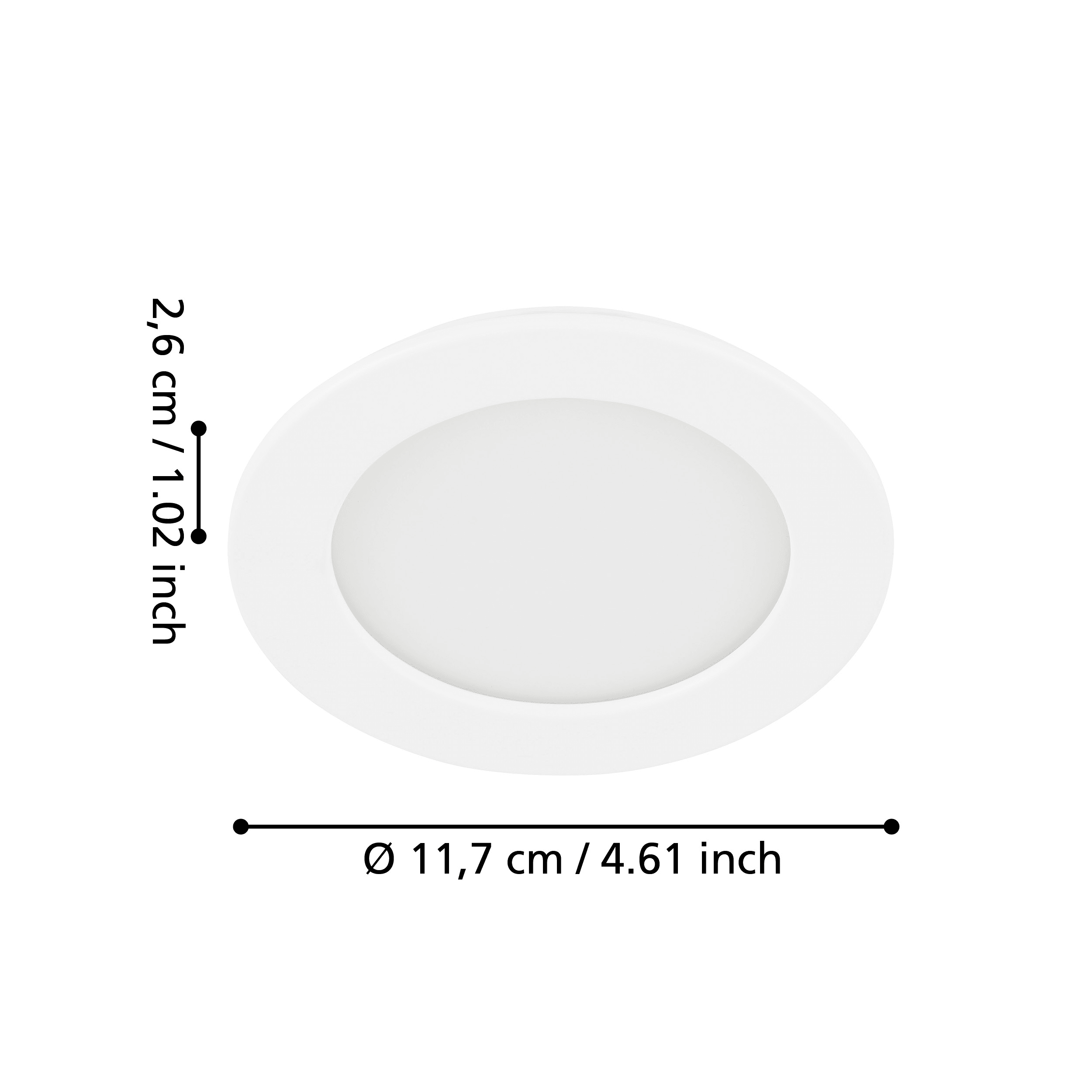 eglo fueva 5 led cool white recessed ceiling light 11 7cm living room close up