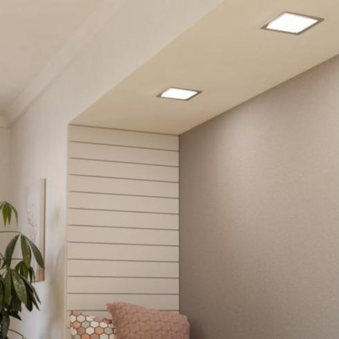 eglo fueva 5 nickel led square recessed ceiling light 16 6cm