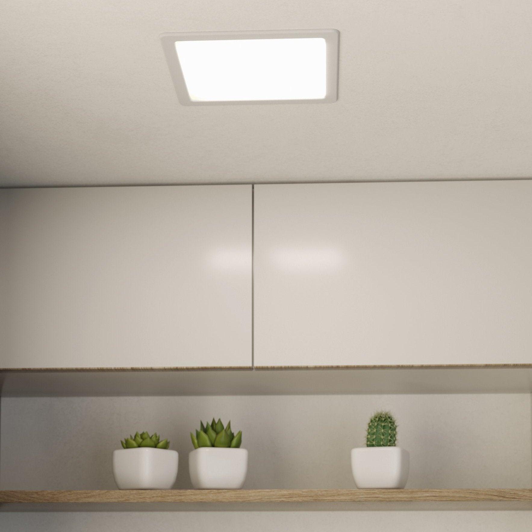 eglo fueva 5 cool white led square recessed light 21 6cm