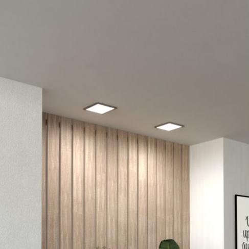 eglo fueva 5 nickel led square cool white recessed light 21 6cm