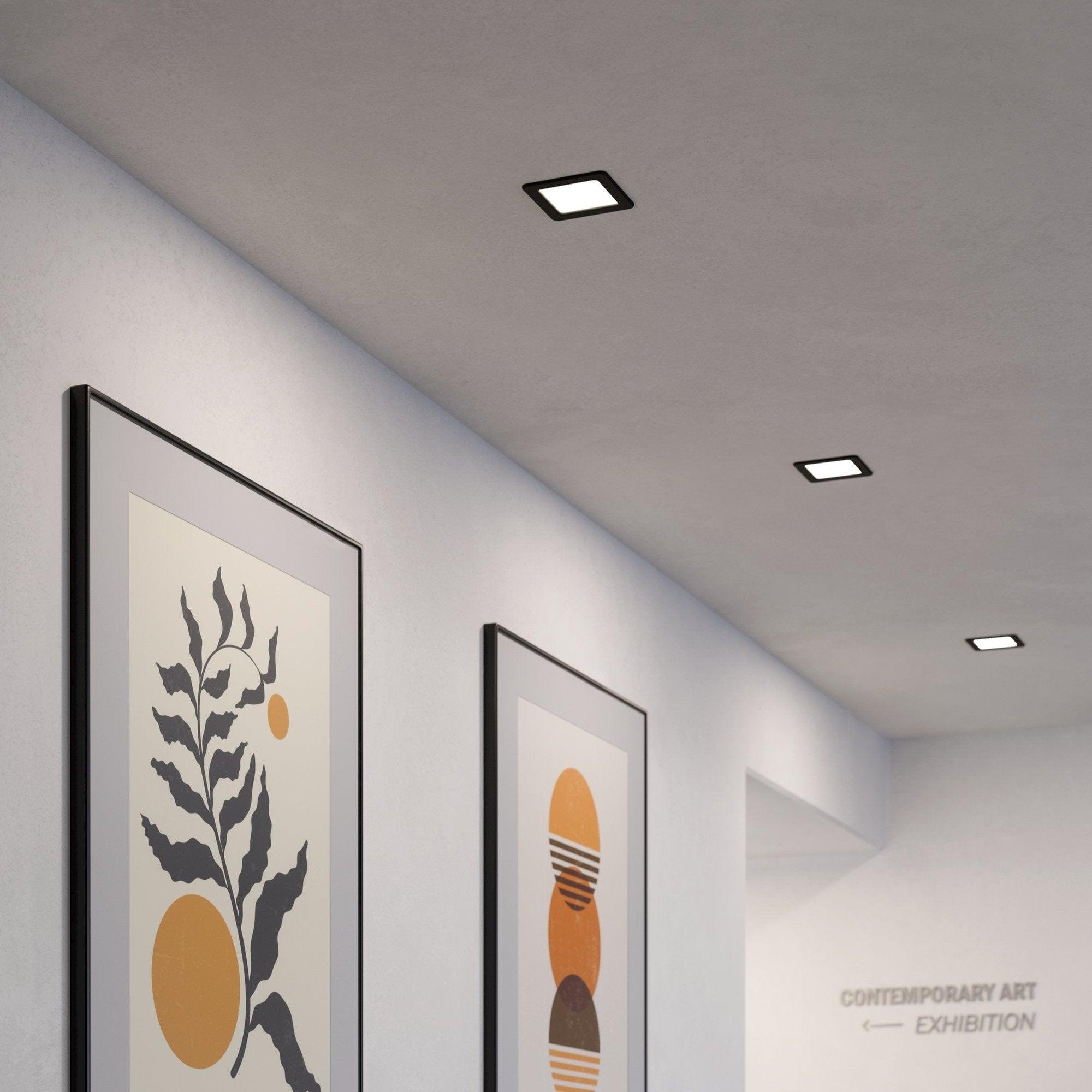 Eglo Fueva 5 Black LED Square Cool White Recessed Light - 11.7cm-clearance