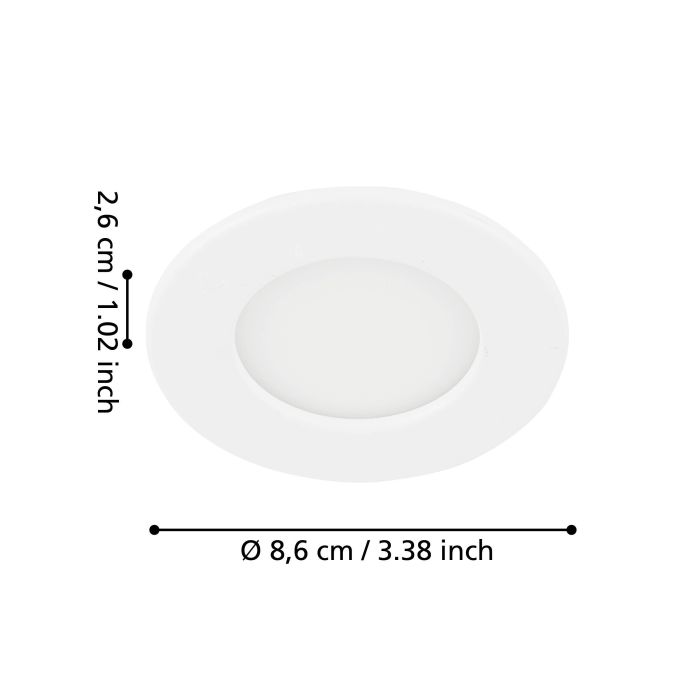 Eglo Fueva 5 White LED Cool White Recessed Light - 8.6cm — close-up detail