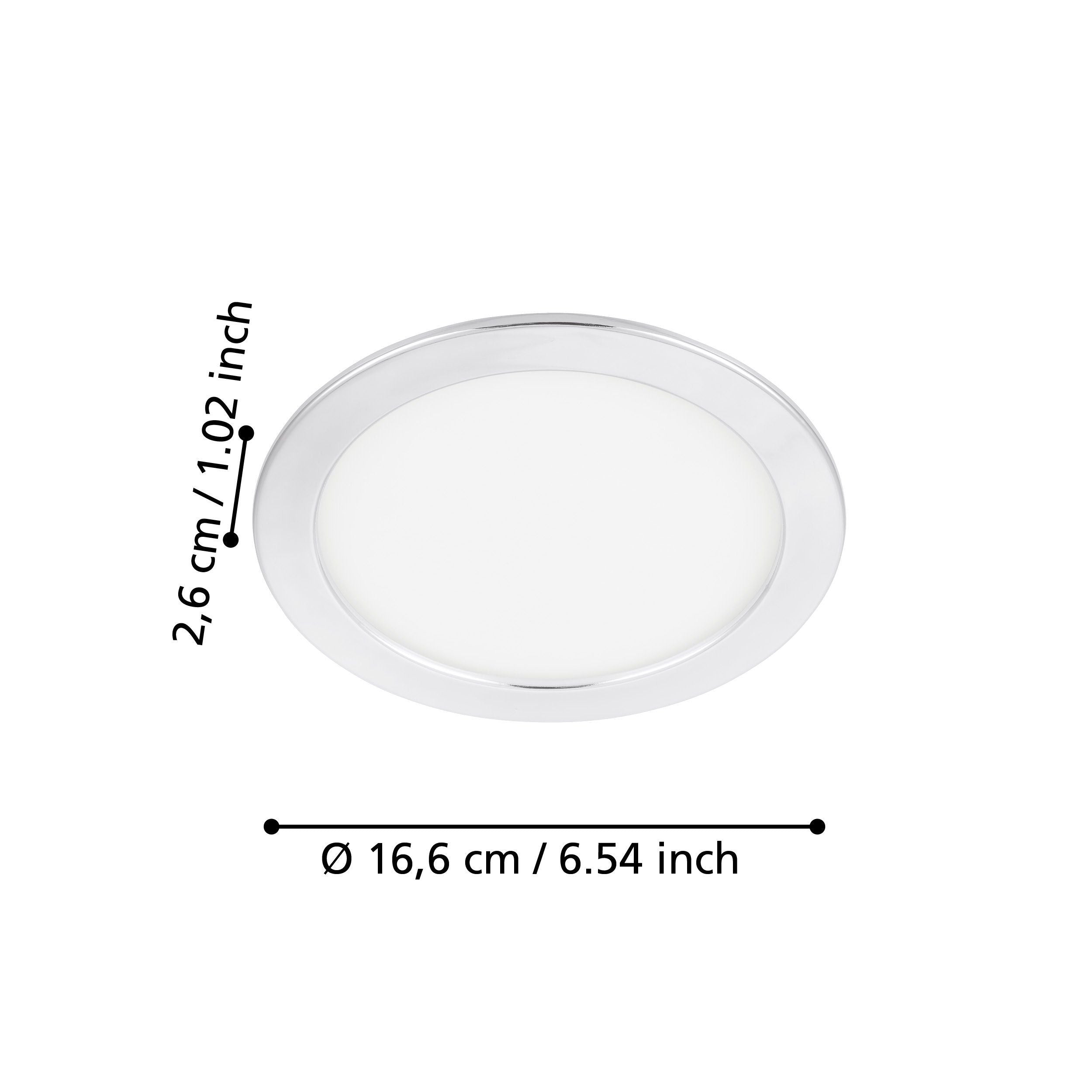 Eglo Fueva 5 Chrome LED Recessed Cool White Light - 16.6cm — additional angle